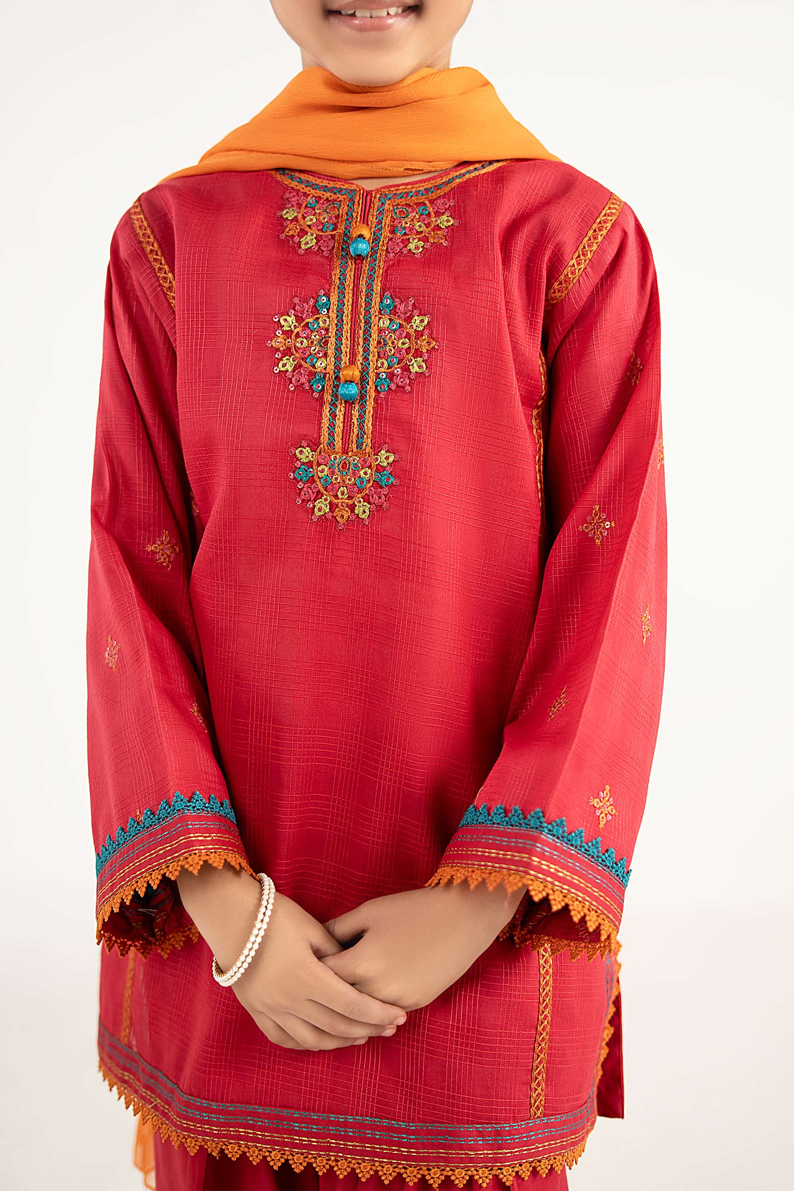 3 Piece Embroidered Cotton Suit - Image 4