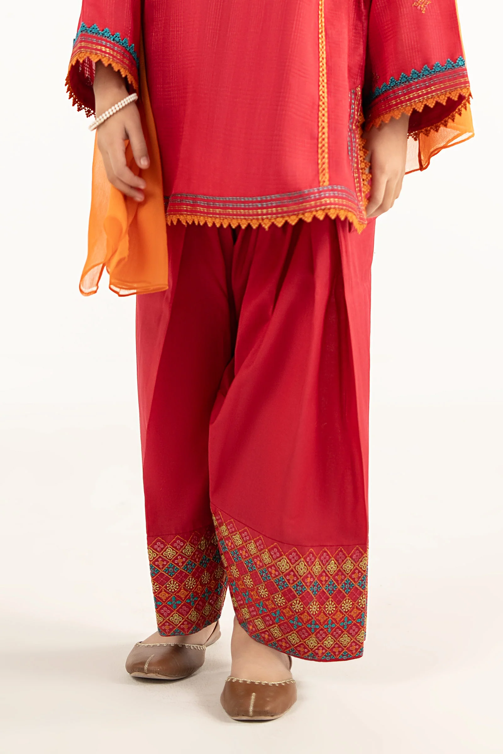 3 Piece Embroidered Cotton Suit - Image 5
