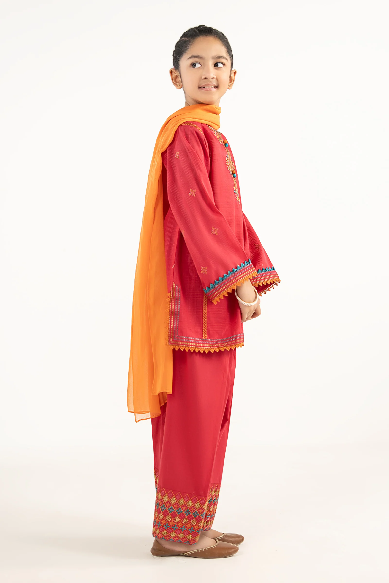 3 Piece Embroidered Cotton Suit - Image 7
