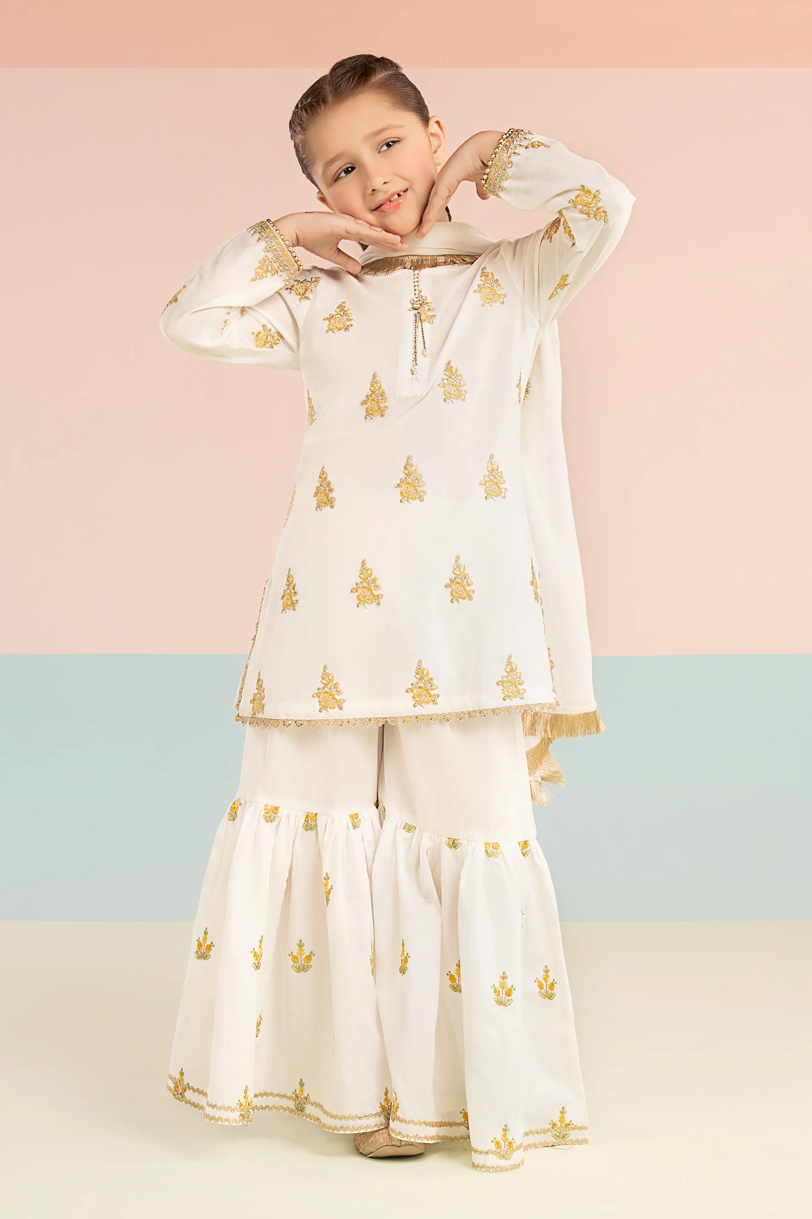 3 Piece Embroidered Dobby Lawn Suit