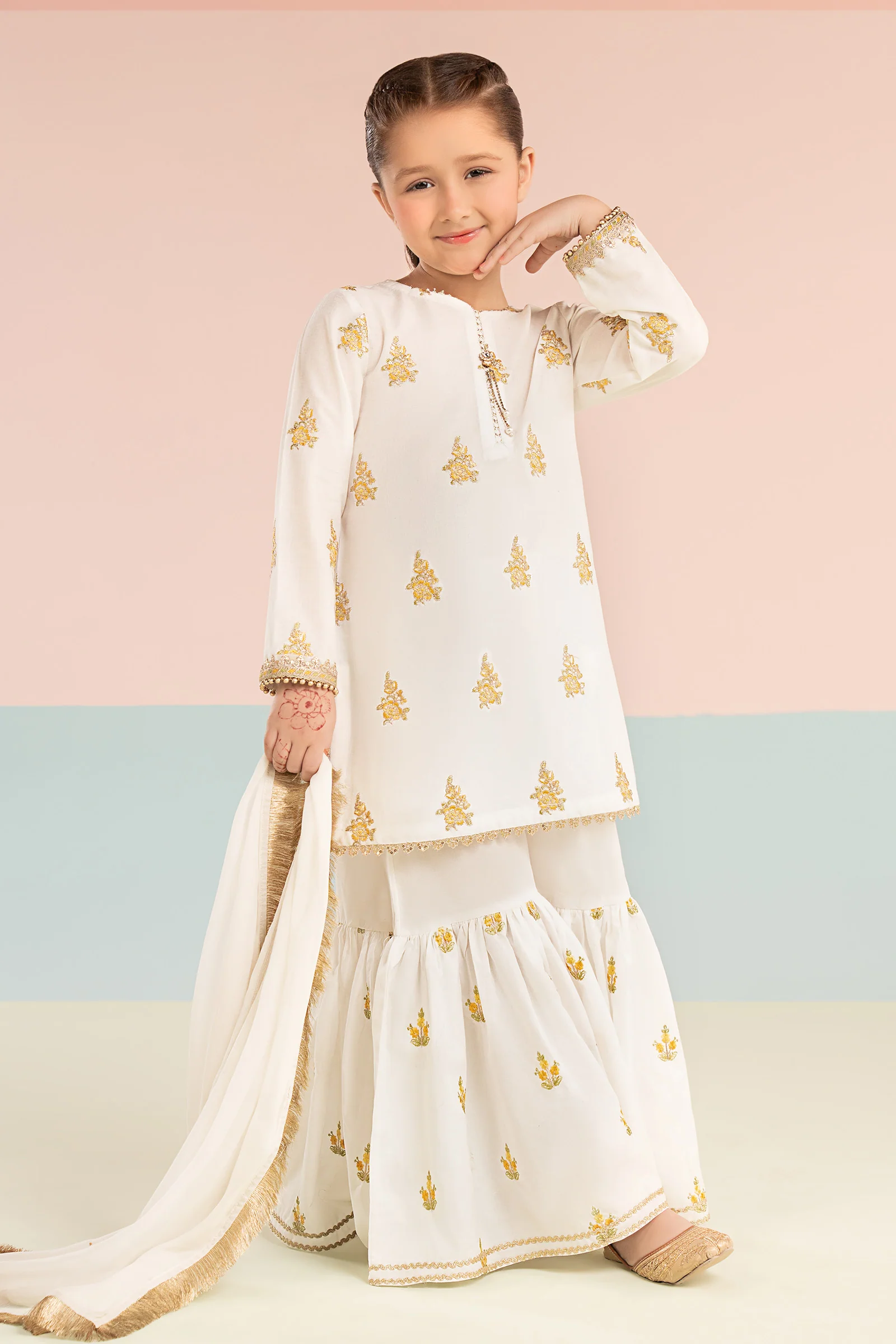 3 Piece Embroidered Dobby Lawn Suit - Image 2
