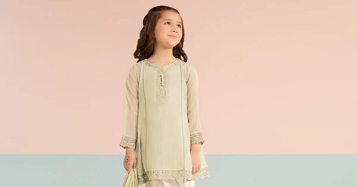 3 Piece Embroidered Striped Lurex Yarn Dyed Suit - Image 8