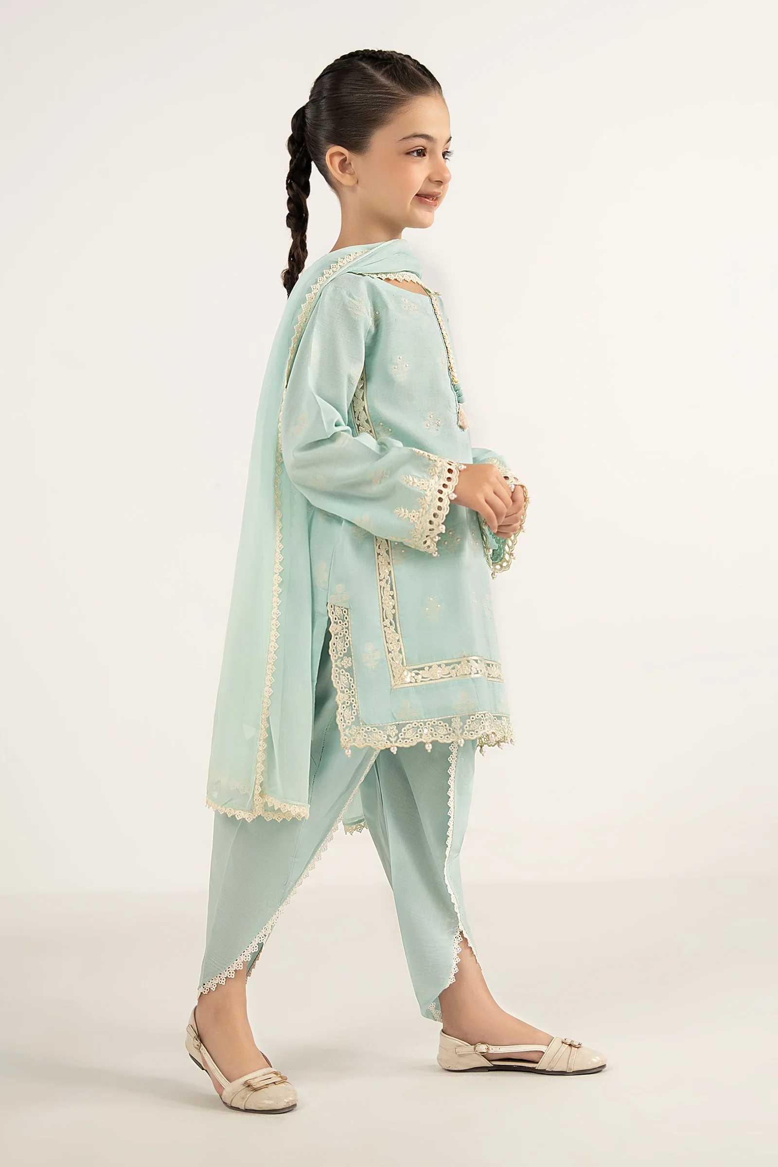 3 Piece Embroidered Jacquard Suit - Image 6