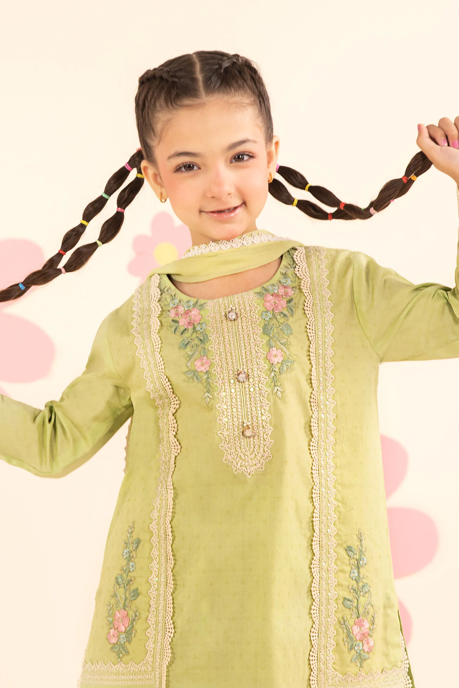 3 Piece Embroidered Dobby Lawn Suit - Image 2