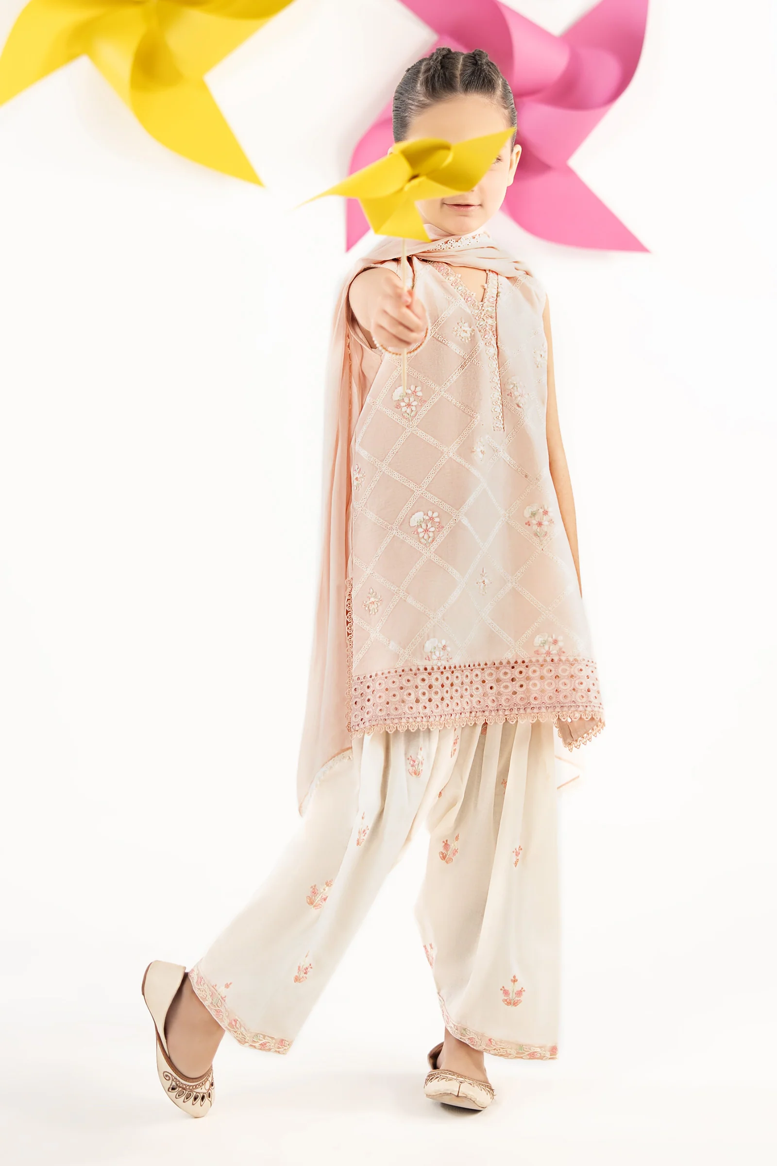 3 Piece Embroidered Dobby Lawn Suit - Image 7