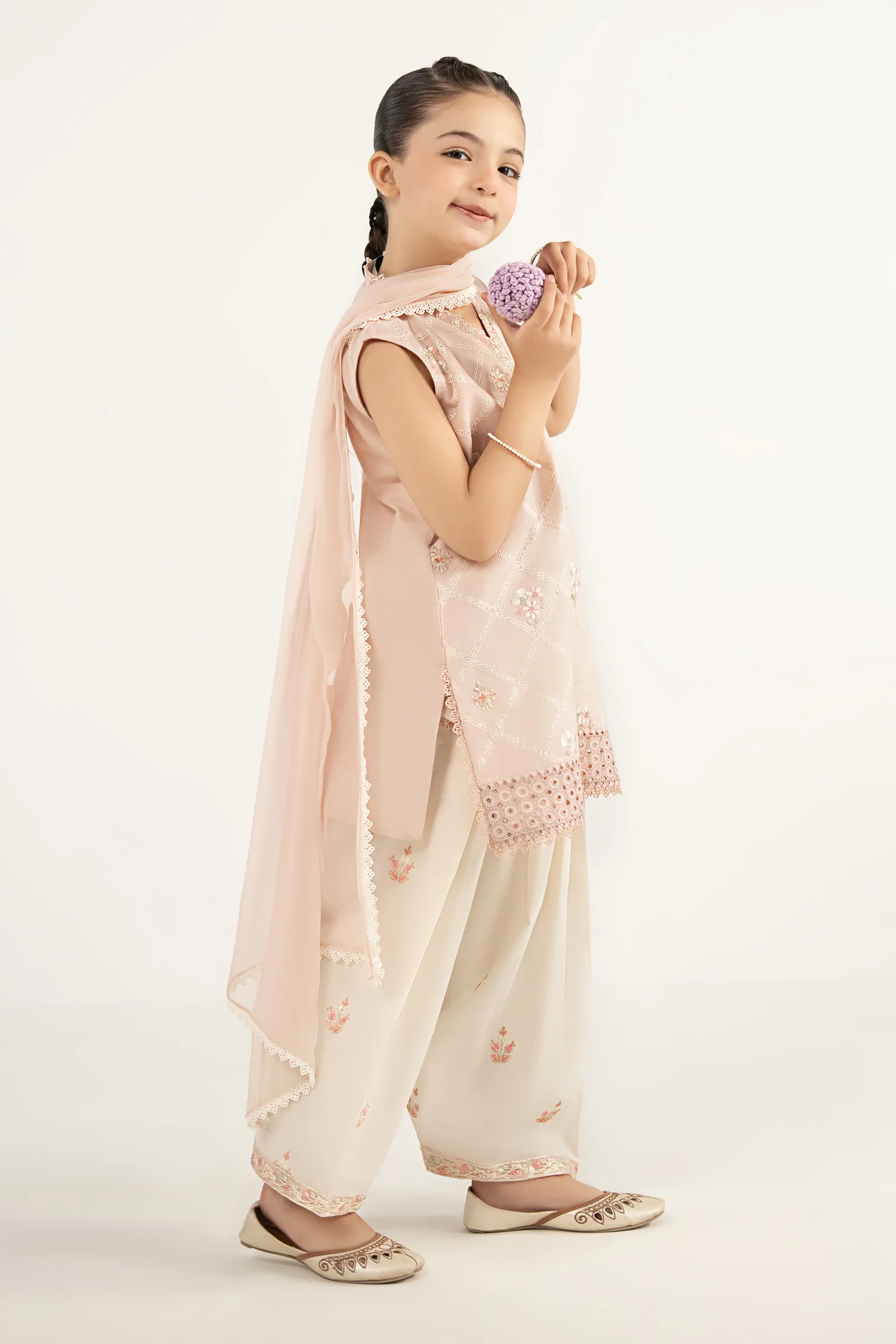 3 Piece Embroidered Dobby Lawn Suit - Image 8