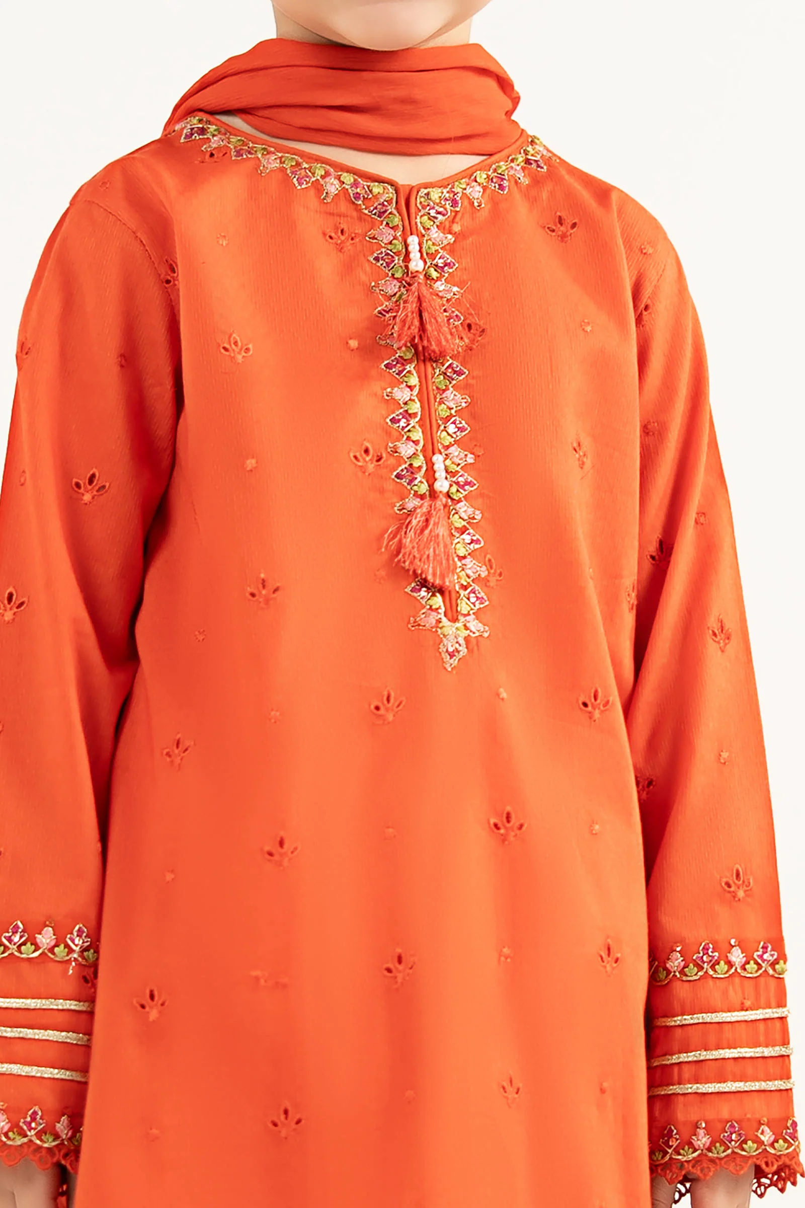 3 Piece Embroidered Dobby Lawn Suit - Image 4