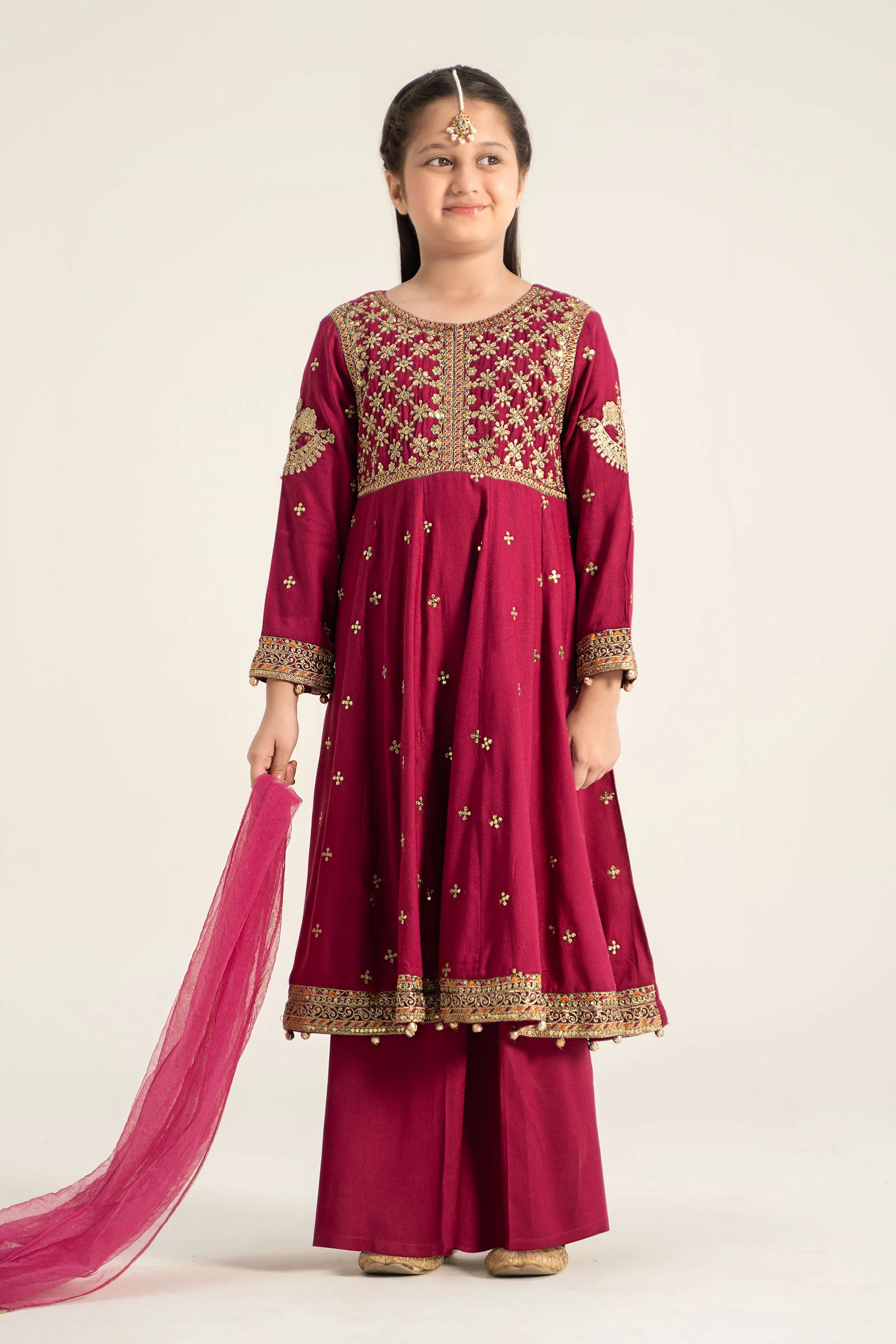 3 Piece Embroidered Linen Suit