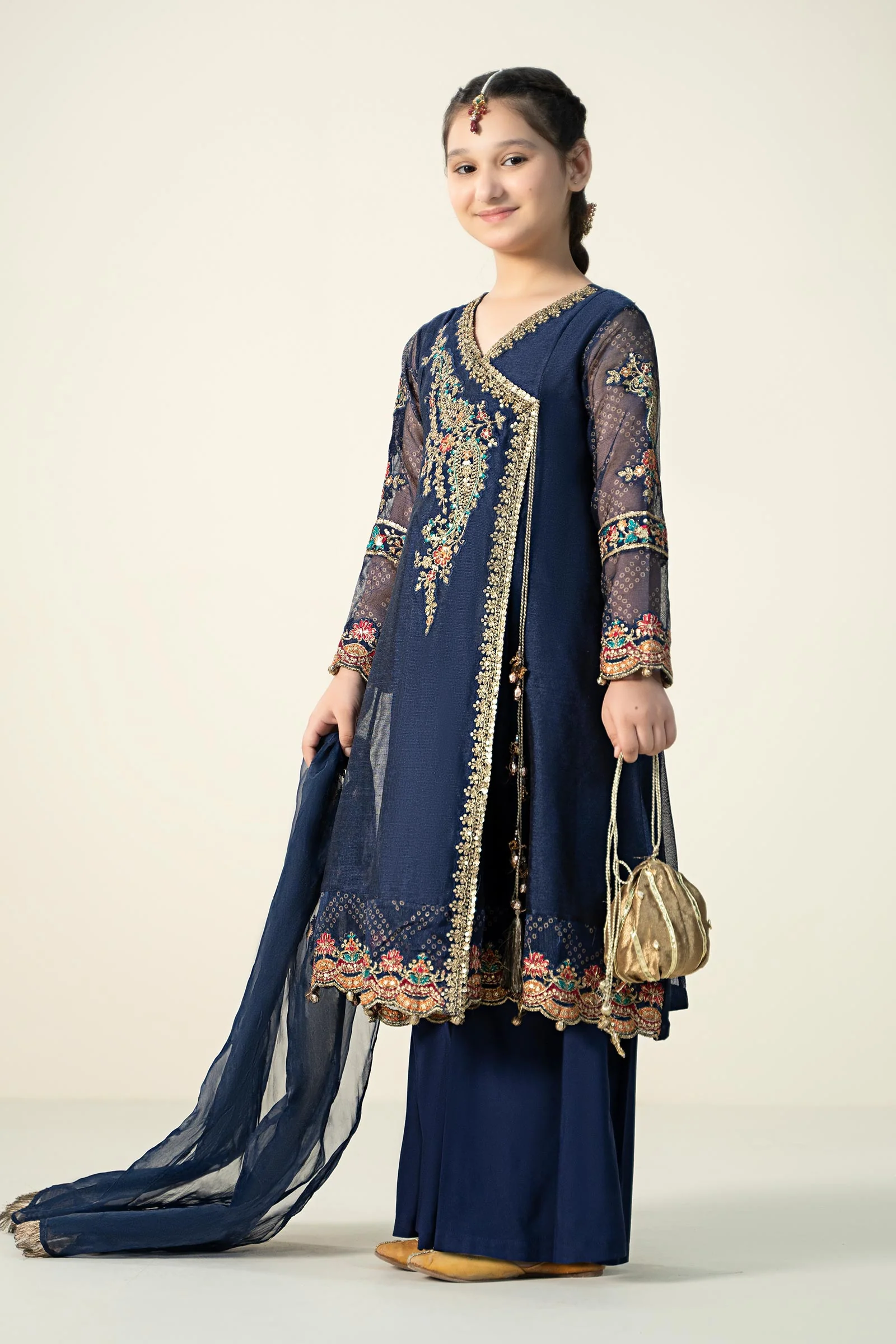 3 Piece Embroidered Paper Cotton Suit - Image 7