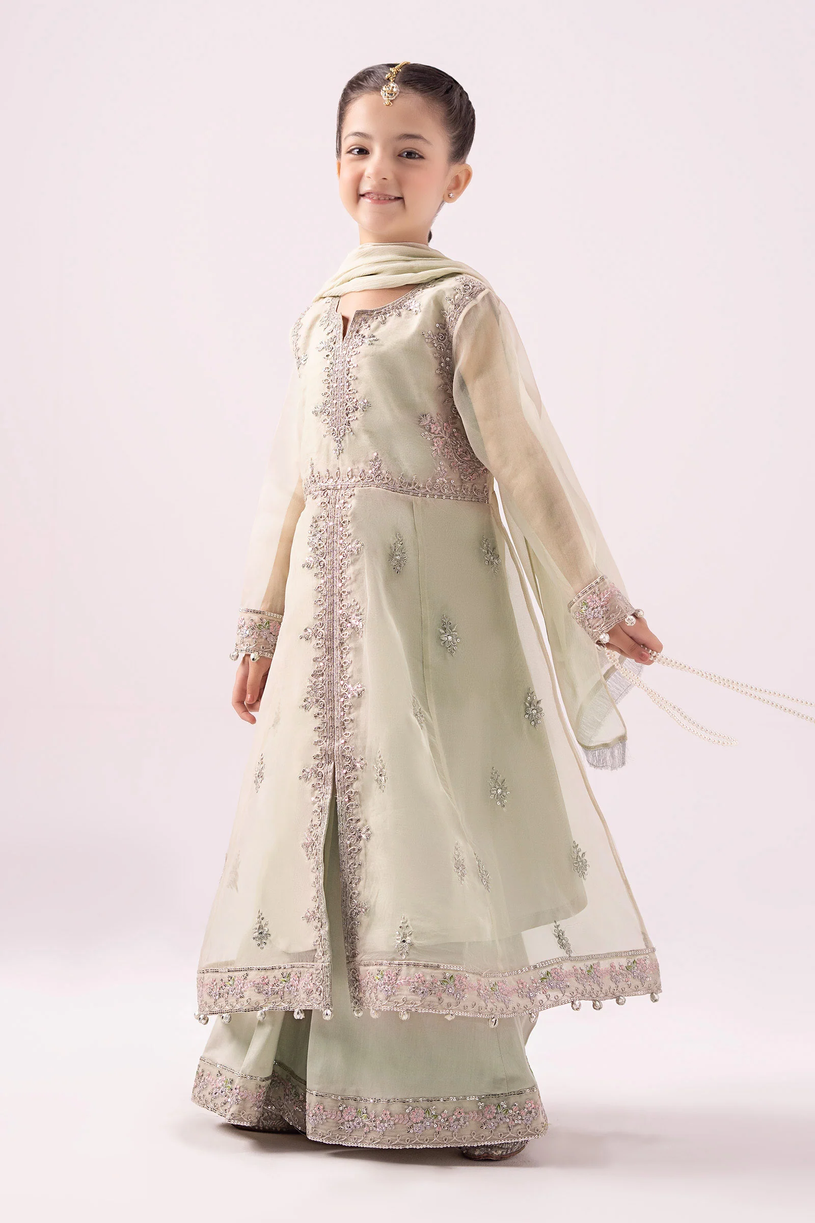 3 Piece Embroidered Organza Suit - Image 8