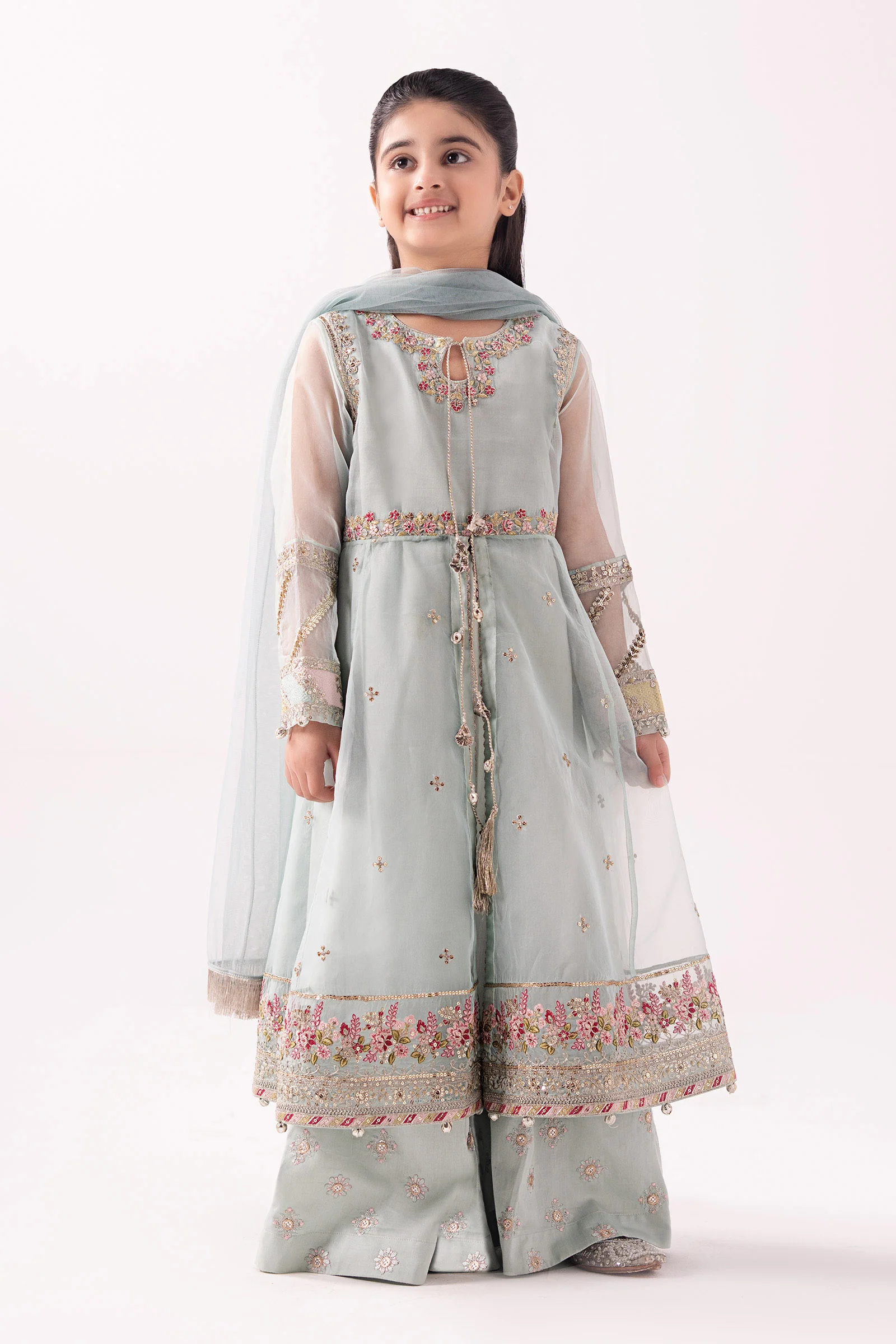 3 Piece Embroidered Organza Suit