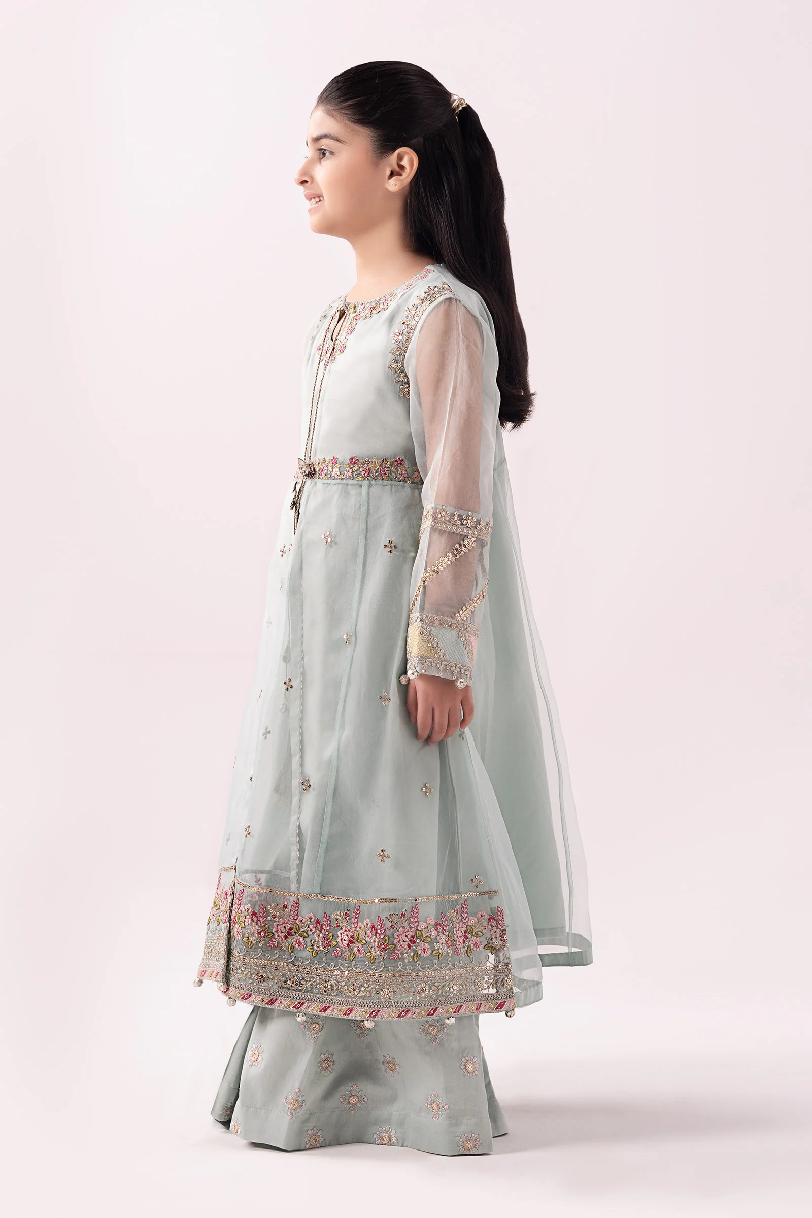 3 Piece Embroidered Organza Suit - Image 6