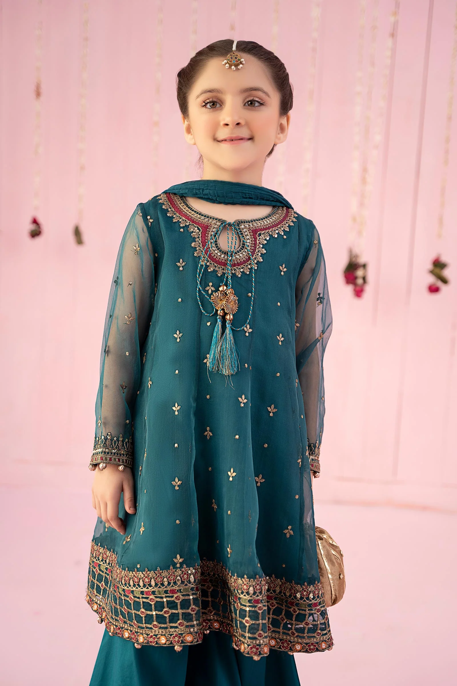 3 Piece Embroidered Organza Suit - Image 2