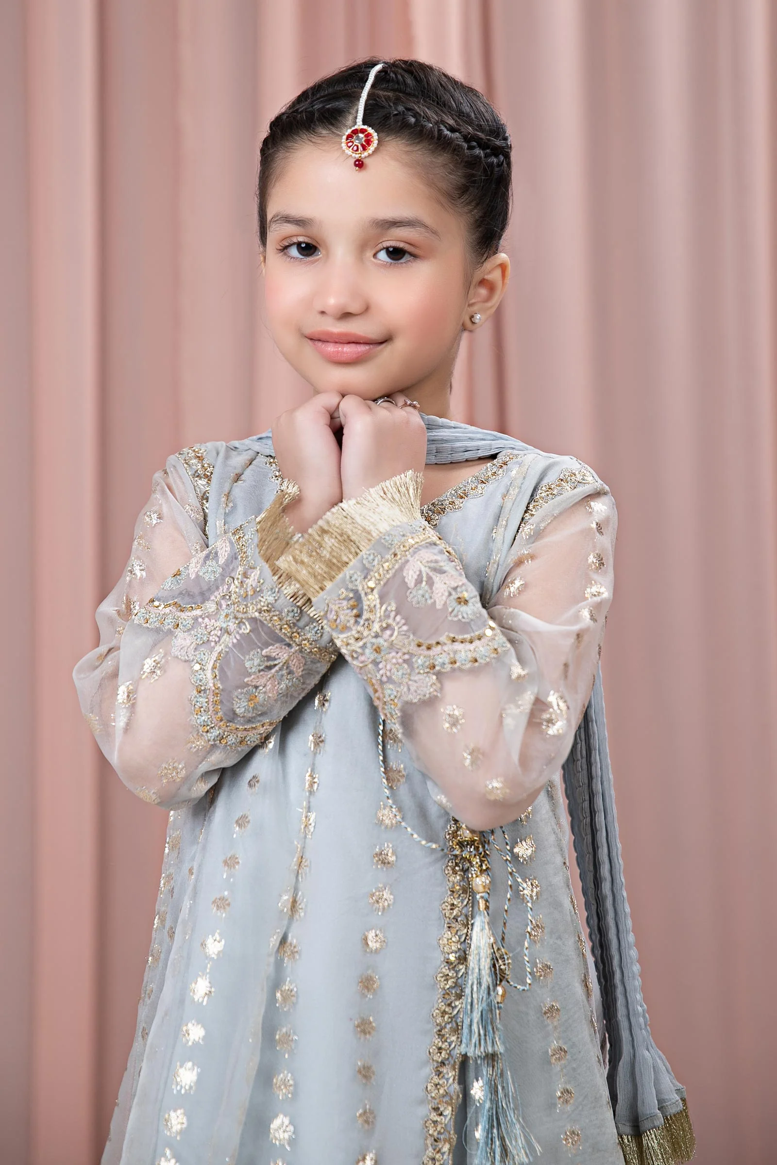 3 Piece Embroidered Organza Suit - Image 2