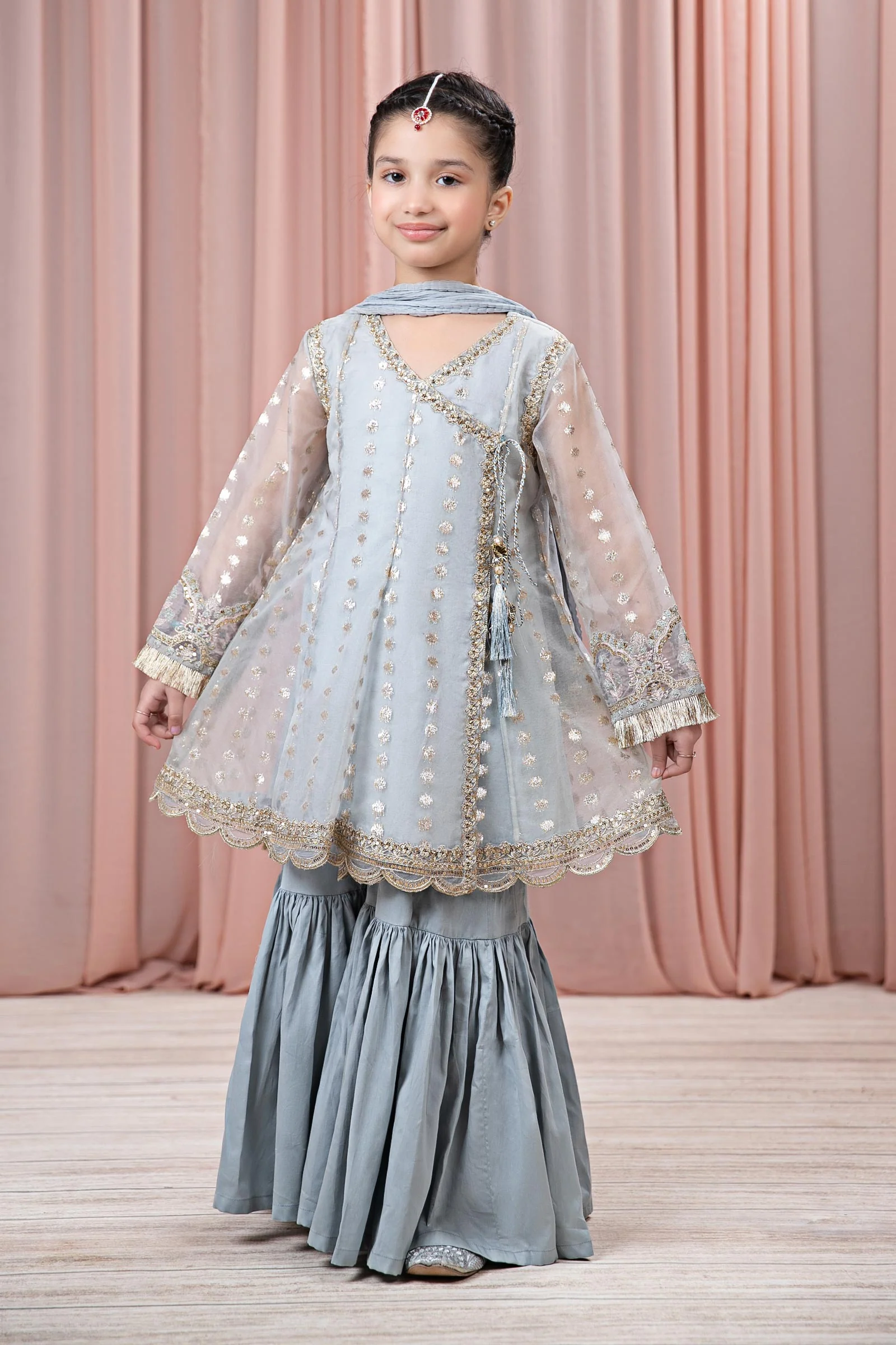 3 Piece Embroidered Organza Suit - Image 4