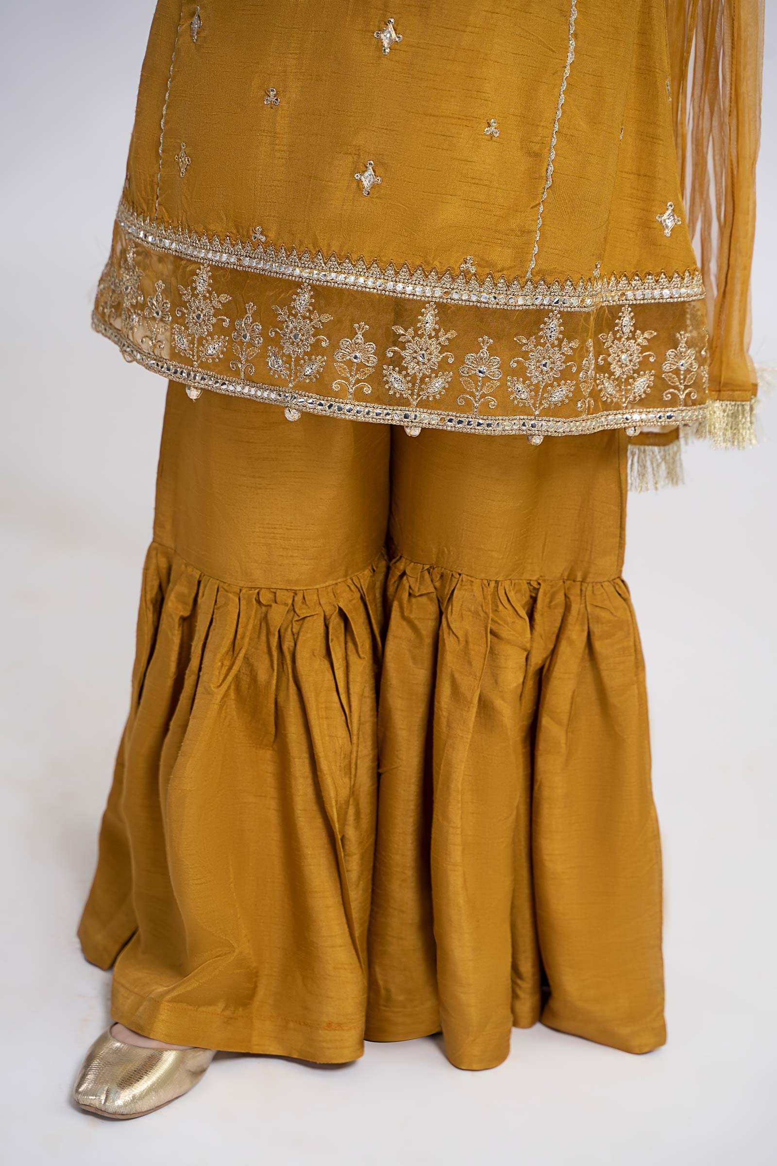 3 Piece Embroidered Raw Silk Suit - Image 6