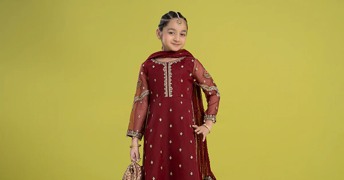 3 Piece Embroidered Organza Suit - Image 7