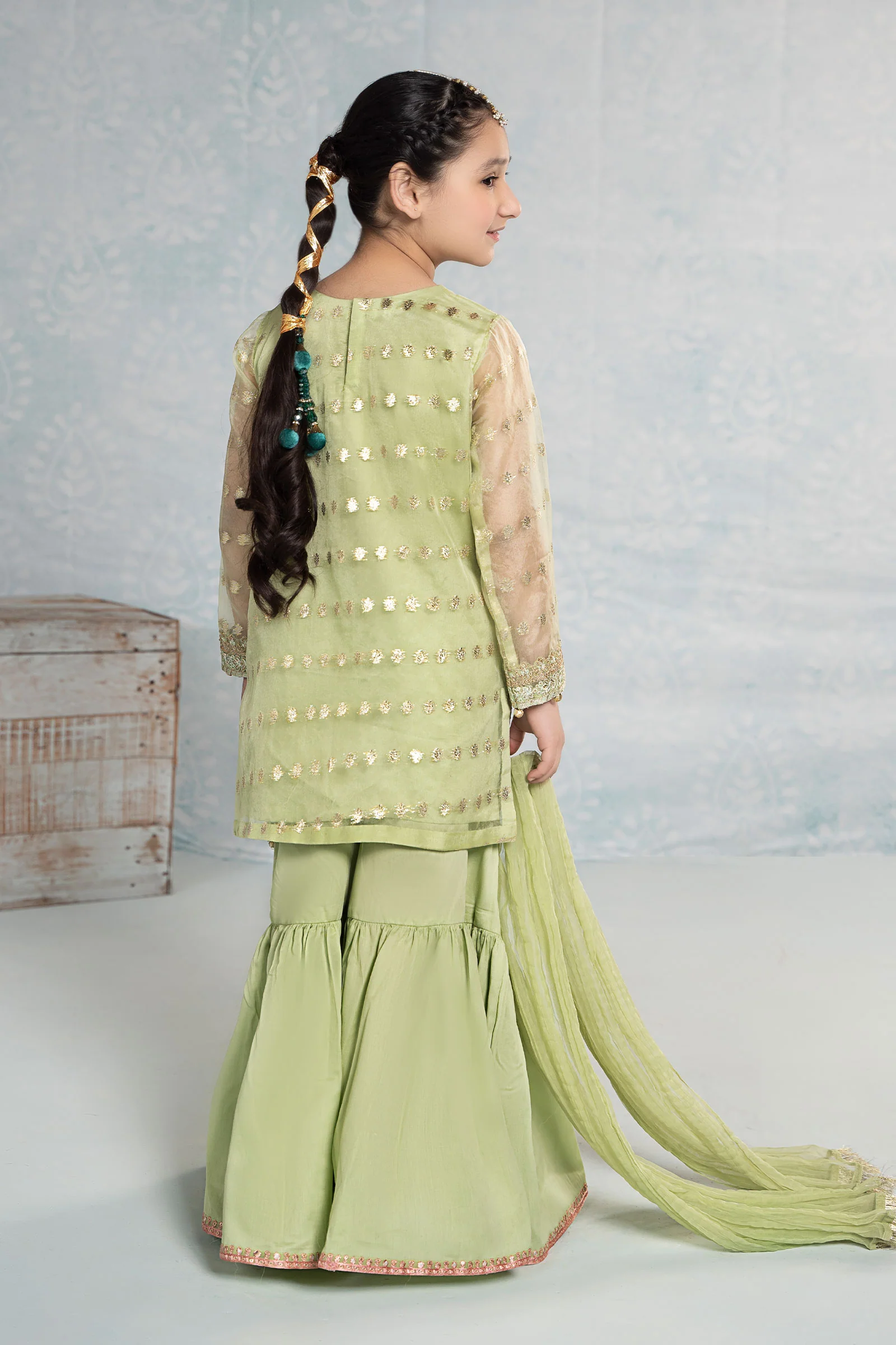 3 Piece Embroidered Organza Suit - Image 6