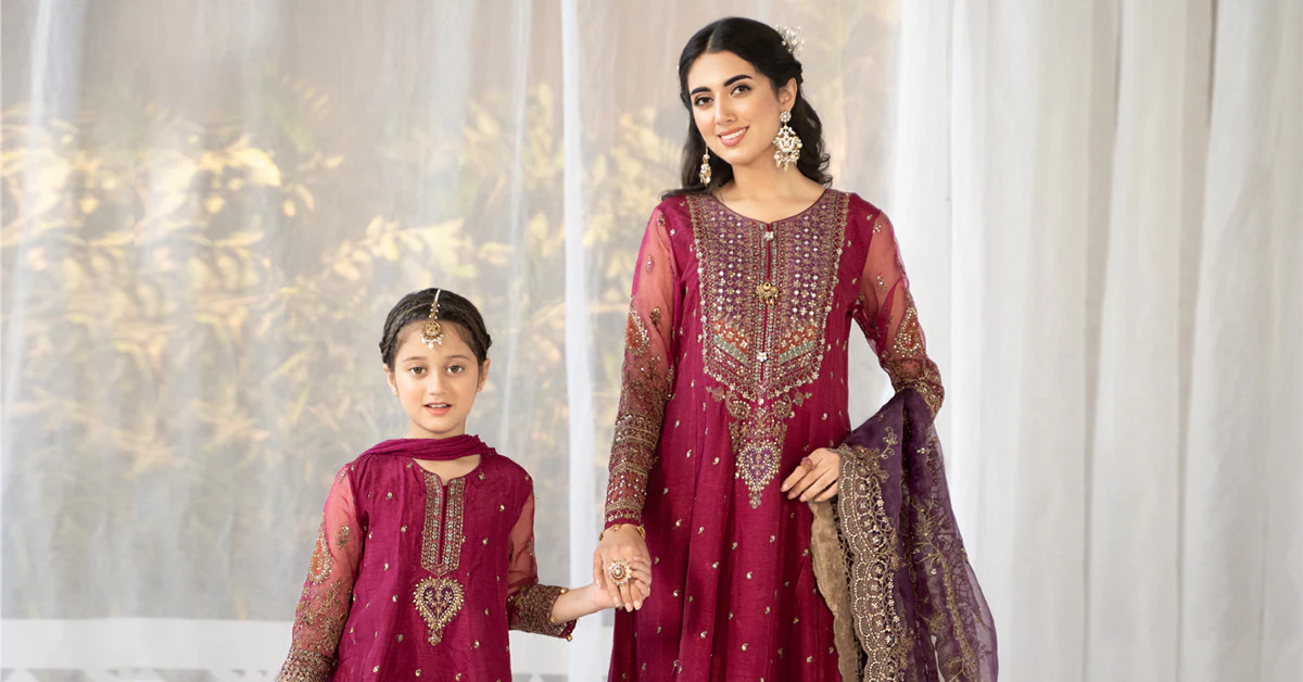 3 Piece Embroidered Raw Silk Suit - Image 10