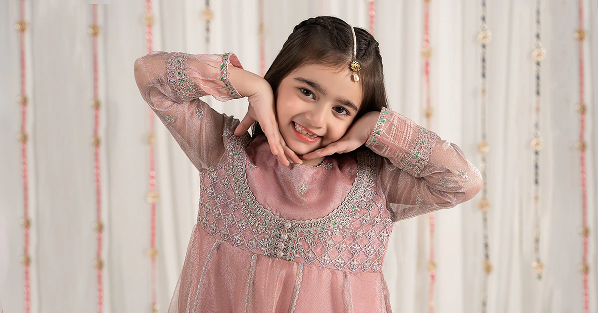 3 Piece Embroidered Zari Net Suit - Image 8