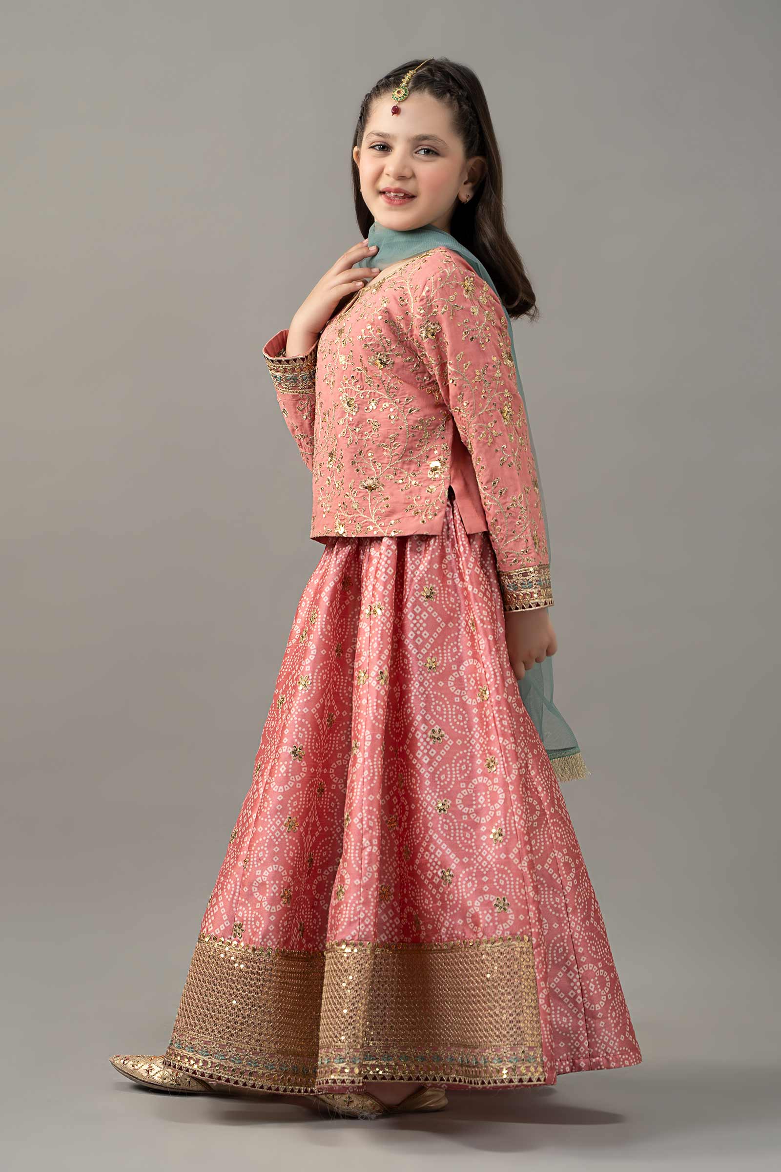 3 Piece Embroidered Raw Silk Suit - Image 5