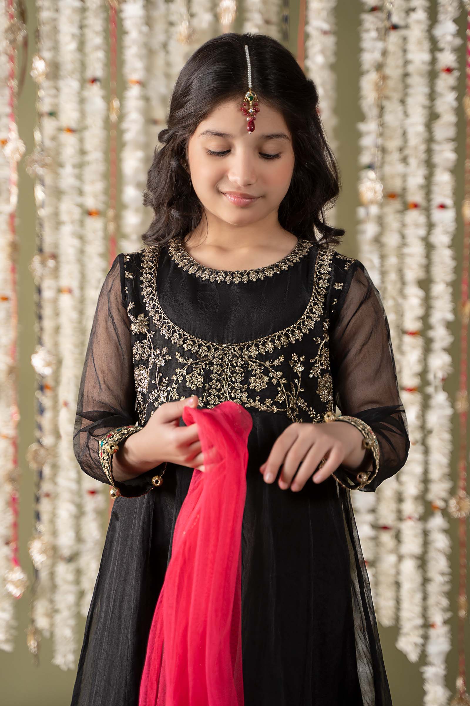 3 Piece Embroidered Organza Suit - Image 2