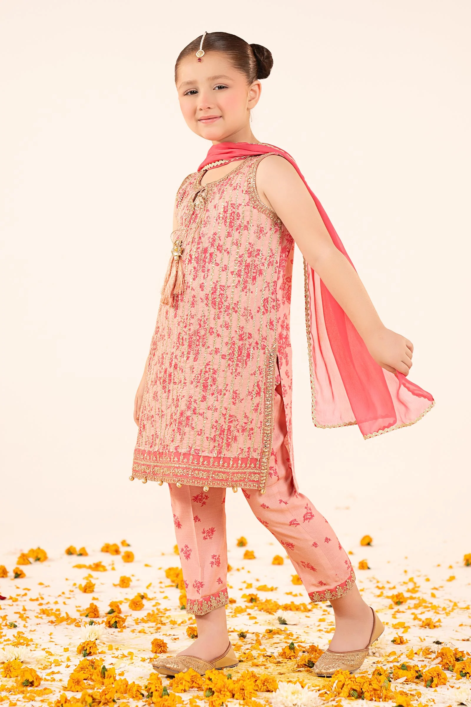 3 Piece Embroidered Raw Silk Suit - Image 5