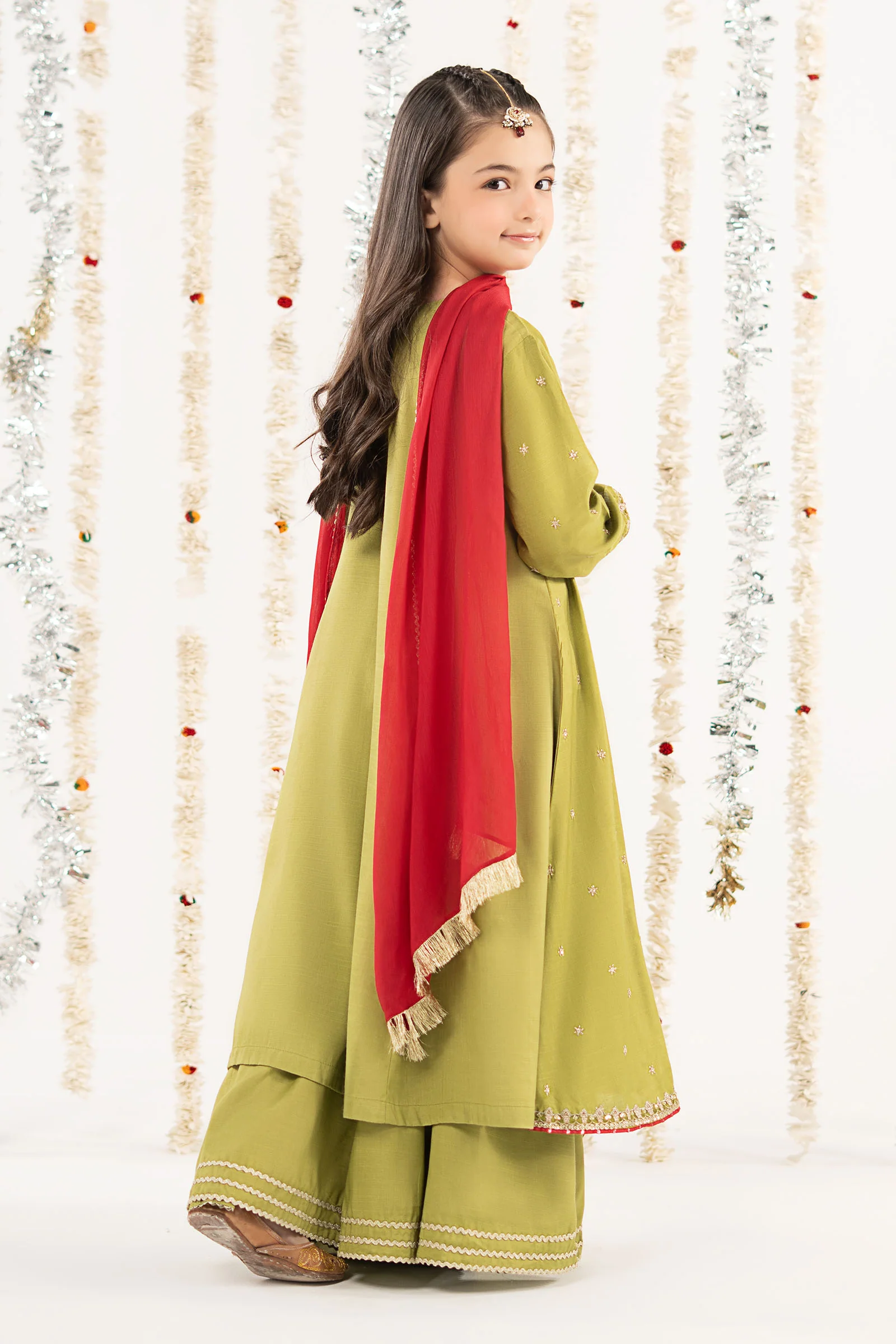3 Piece Embroidered Raw Silk Suit - Image 7