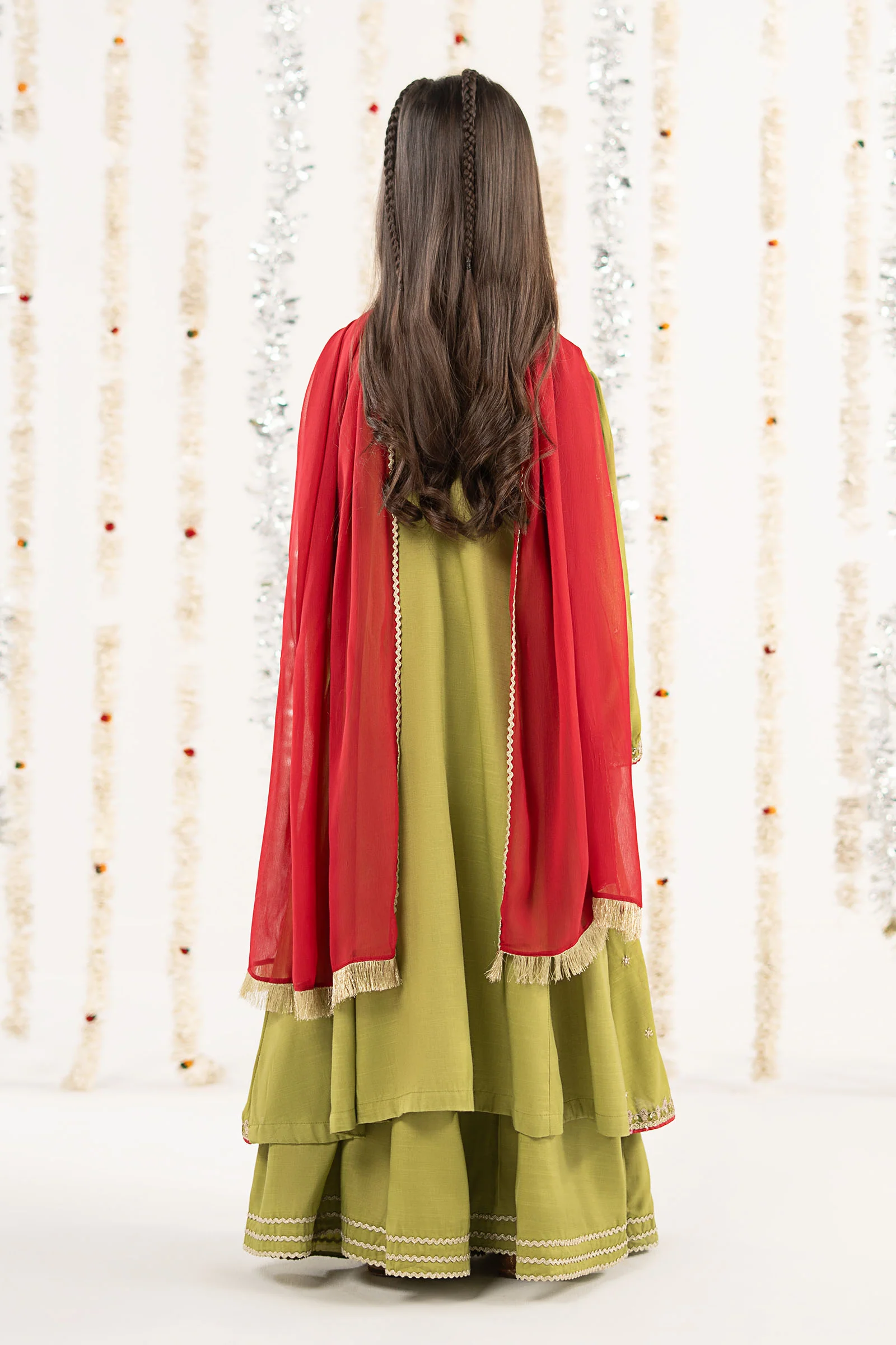 3 Piece Embroidered Raw Silk Suit - Image 8