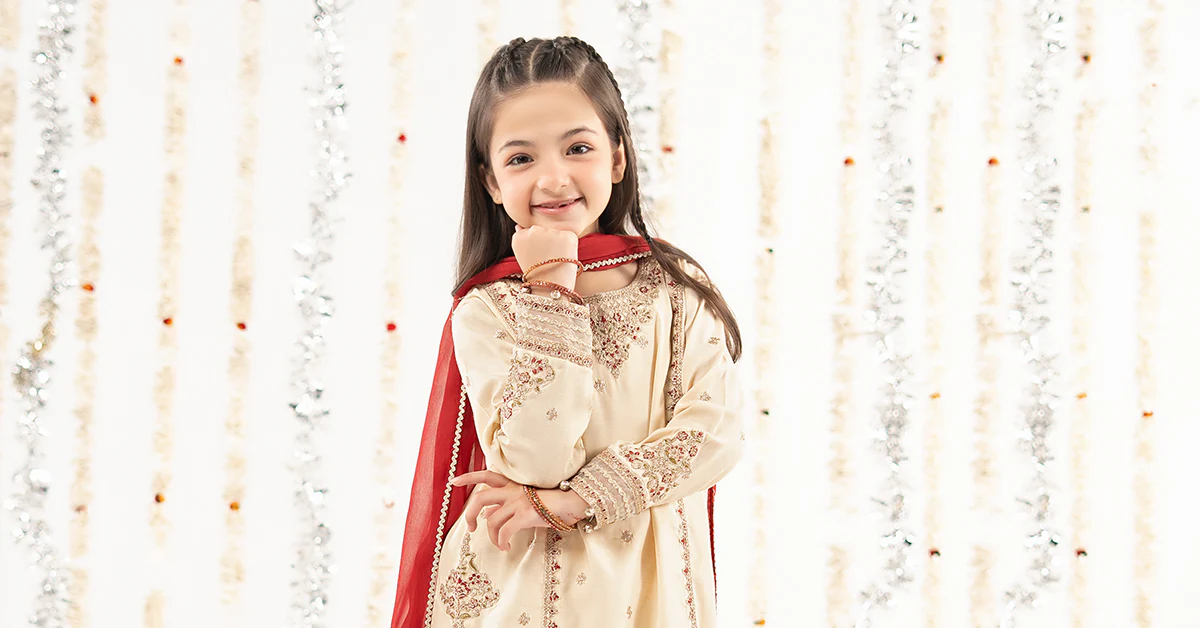3 Piece Embroidered Raw Silk Suit - Image 8