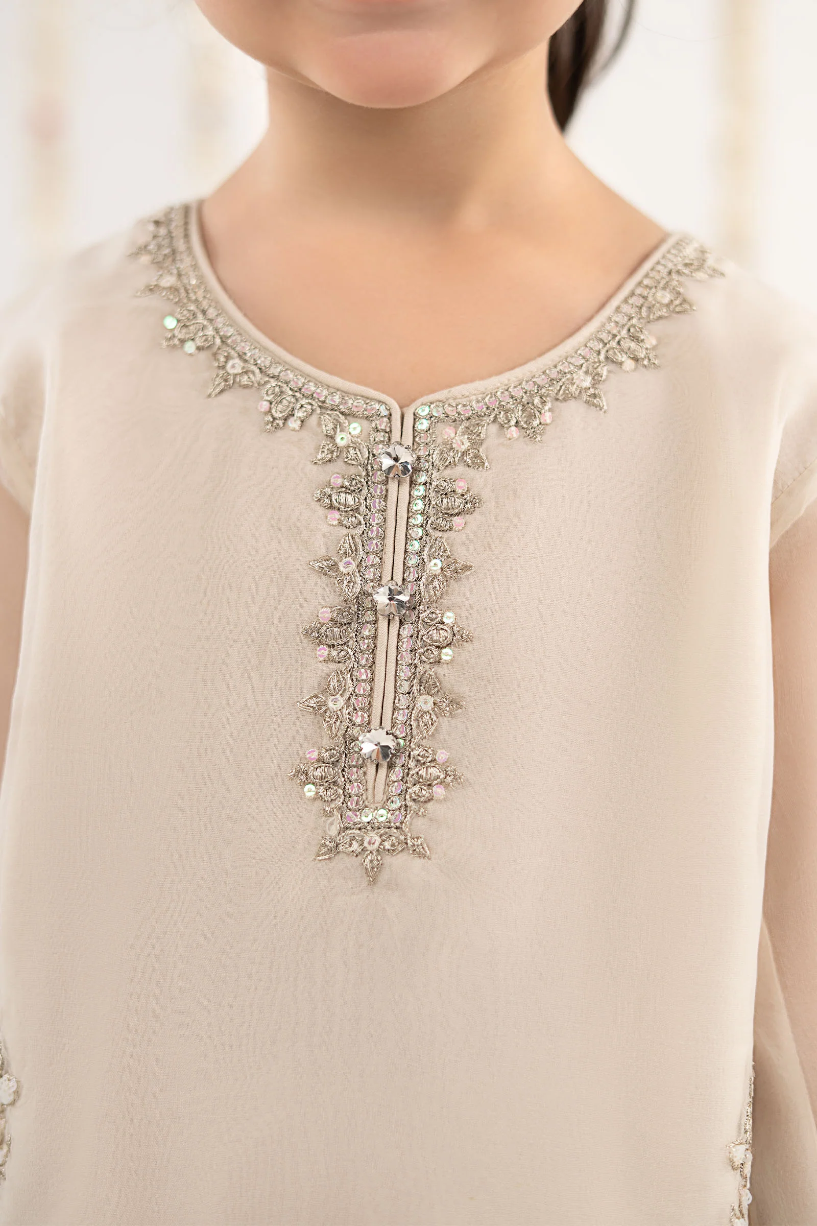 3 Piece Embroidered Organza Suit - Image 4