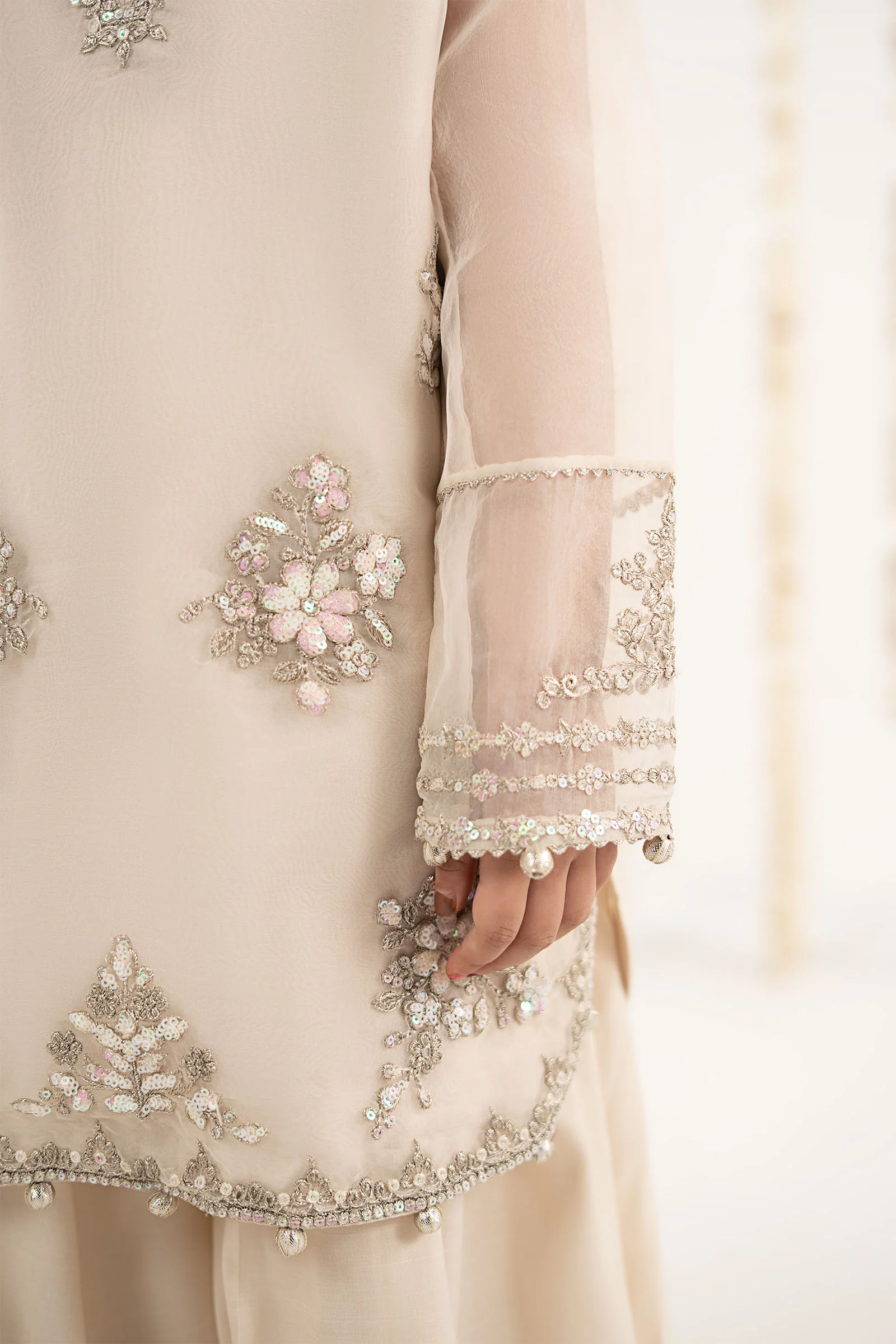 3 Piece Embroidered Organza Suit - Image 5