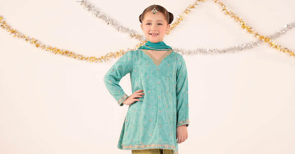 3 Piece Embroidered Raw Silk Suit - Image 10