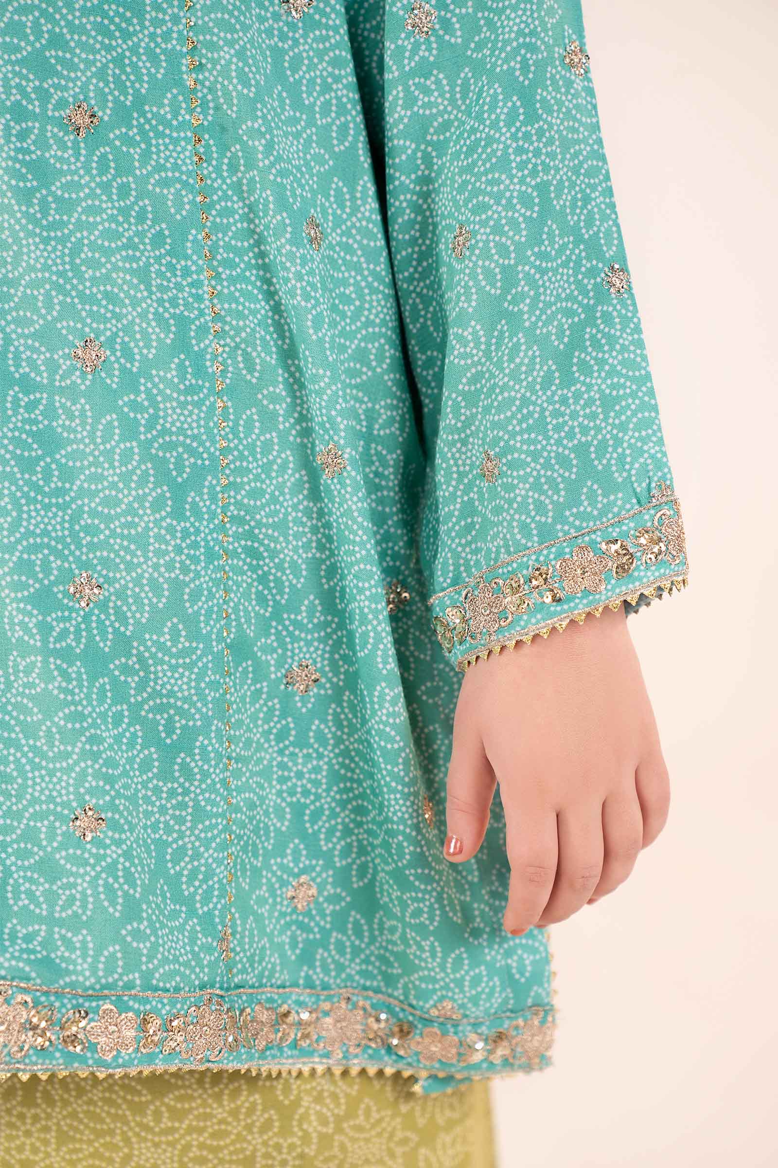 3 Piece Embroidered Raw Silk Suit - Image 5