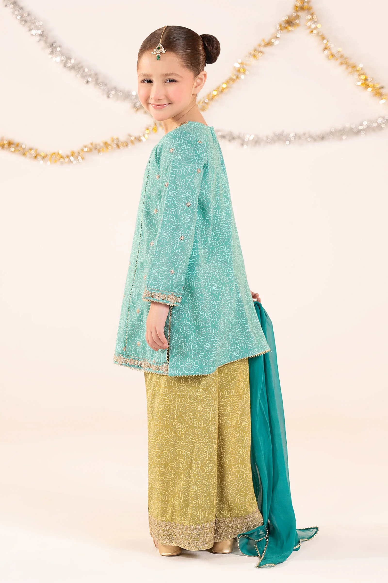 3 Piece Embroidered Raw Silk Suit - Image 7
