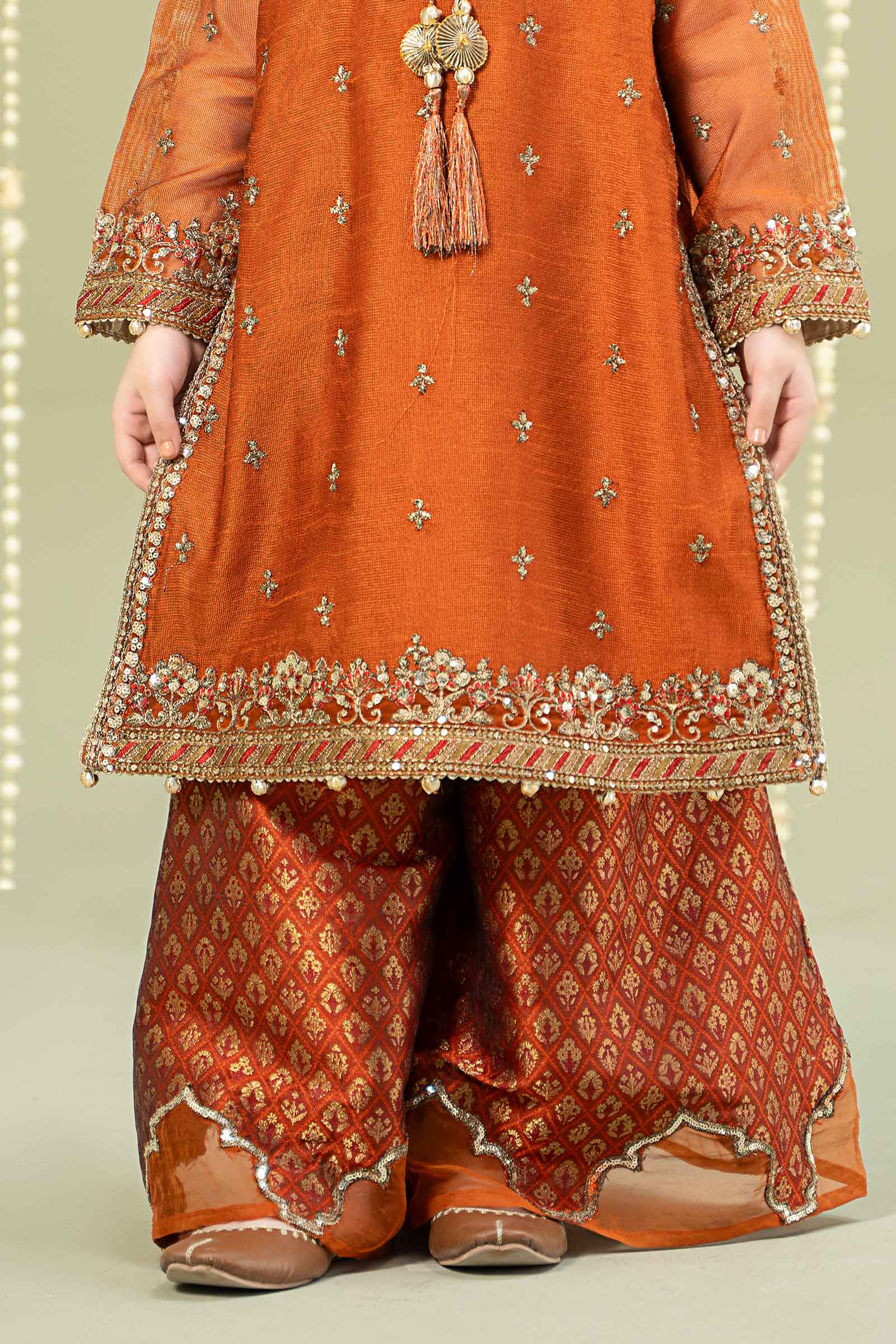 3 Piece Embroidered Paper Cotton Suit - Image 4