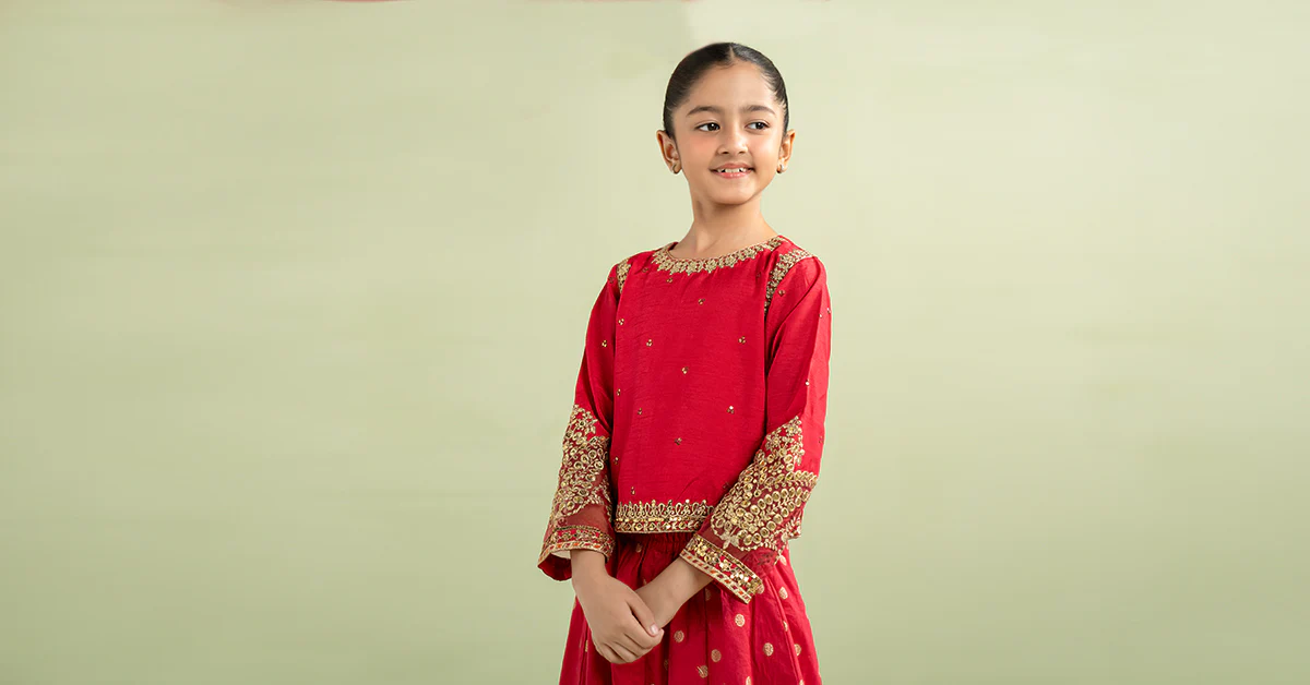 3 Piece Embroidered Raw Silk Suit - Image 7