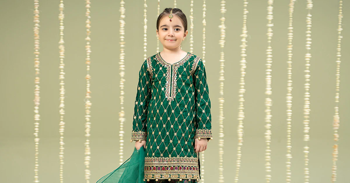 3 Piece Embroidered Raw Silk Suit - Image 6