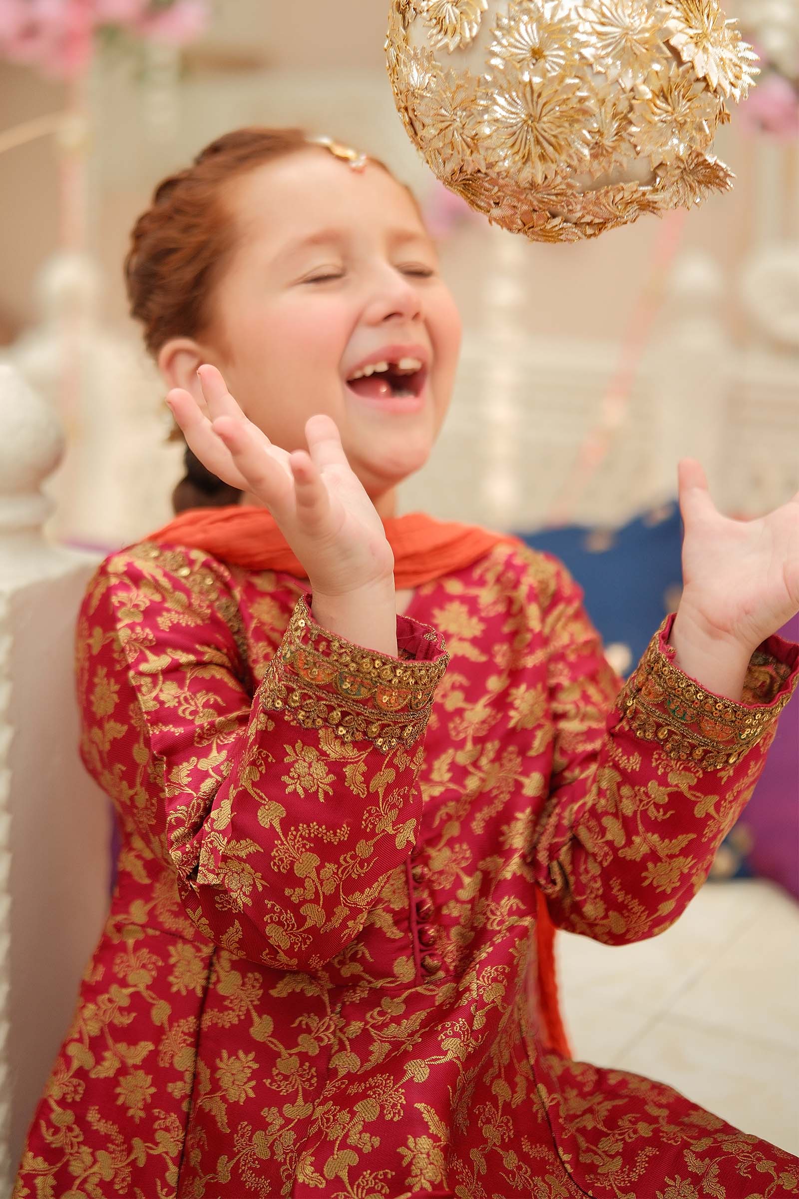 3 Piece Embroidered Jamawar Suit - Image 3