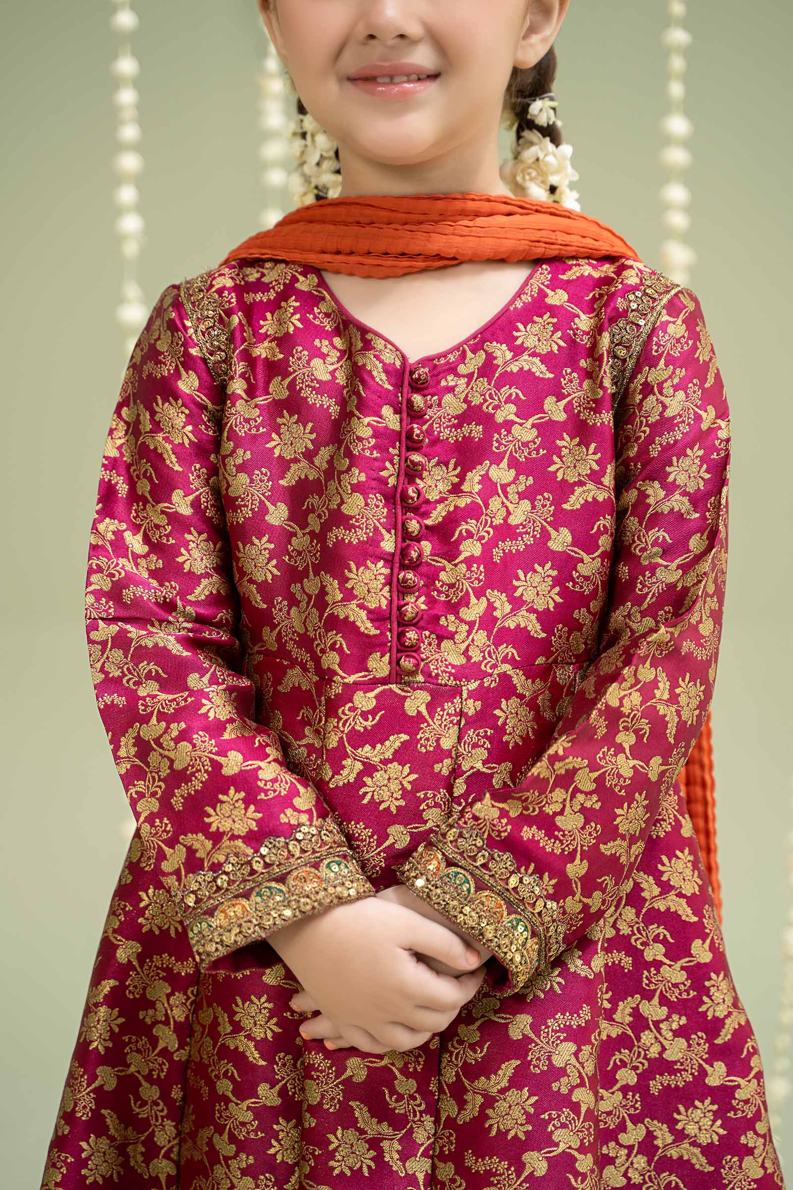 3 Piece Embroidered Jamawar Suit - Image 8