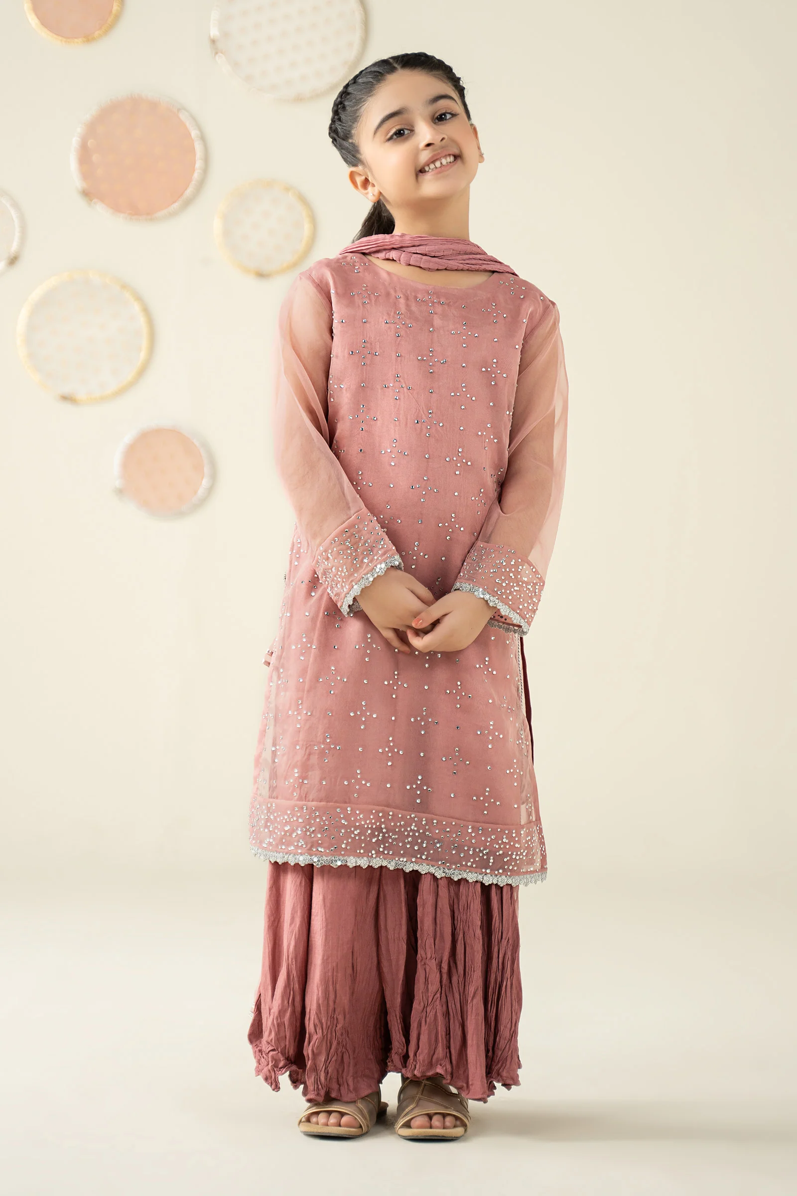 3 Piece Embellished Organza Suit