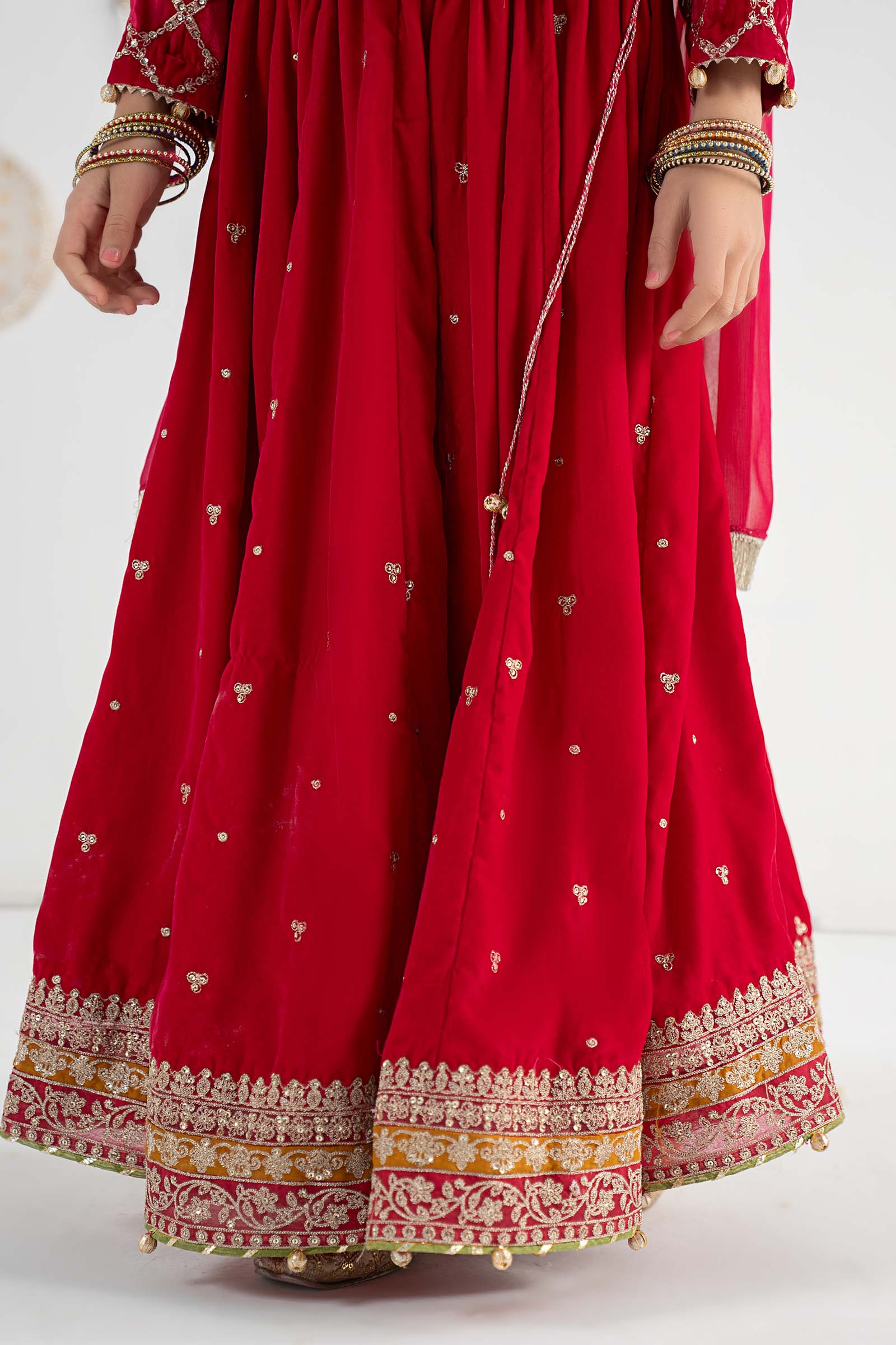 3 Piece Embroidered Velvet Suit - Image 5