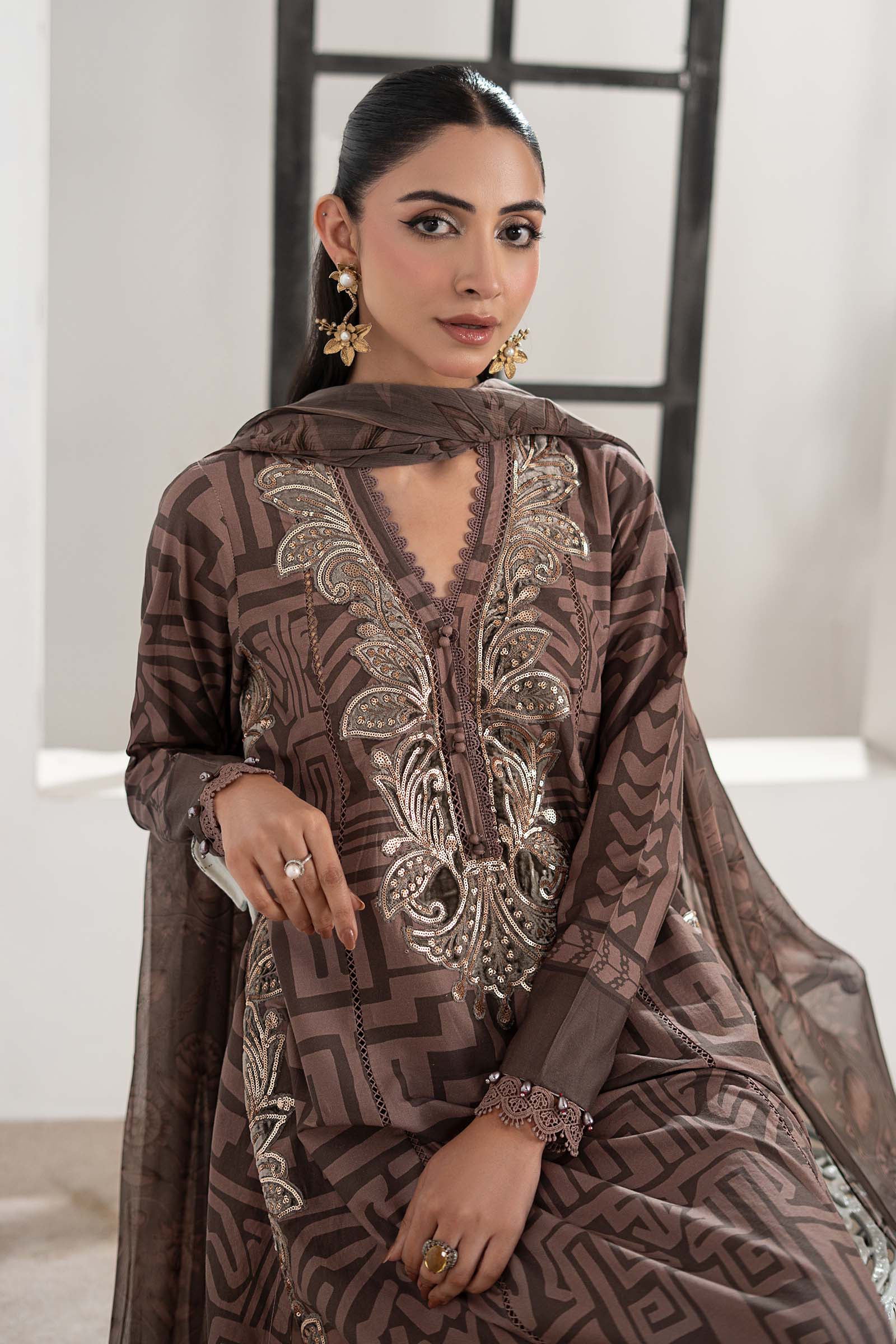 3 Piece Embroidered Cambric Suit - Image 2
