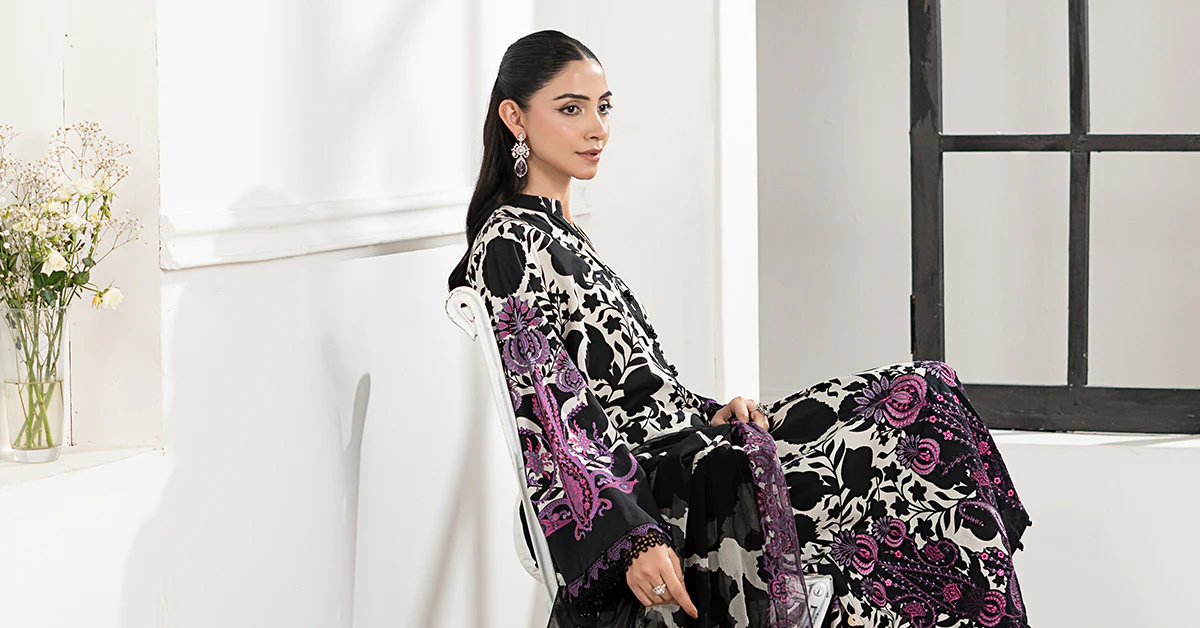 3 Piece Embroidered Cambric Suit - Image 9