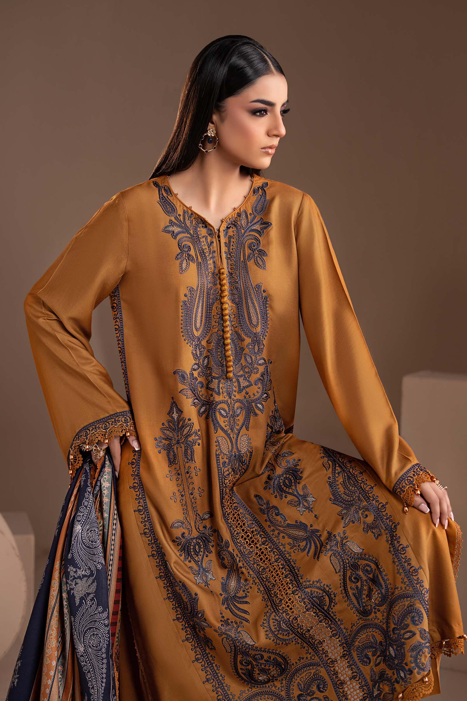 3 Piece Embroidered Twill Linen Suit - Image 2