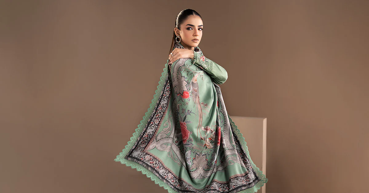 3 Piece Embroidered Twill Linen Suit - Image 9