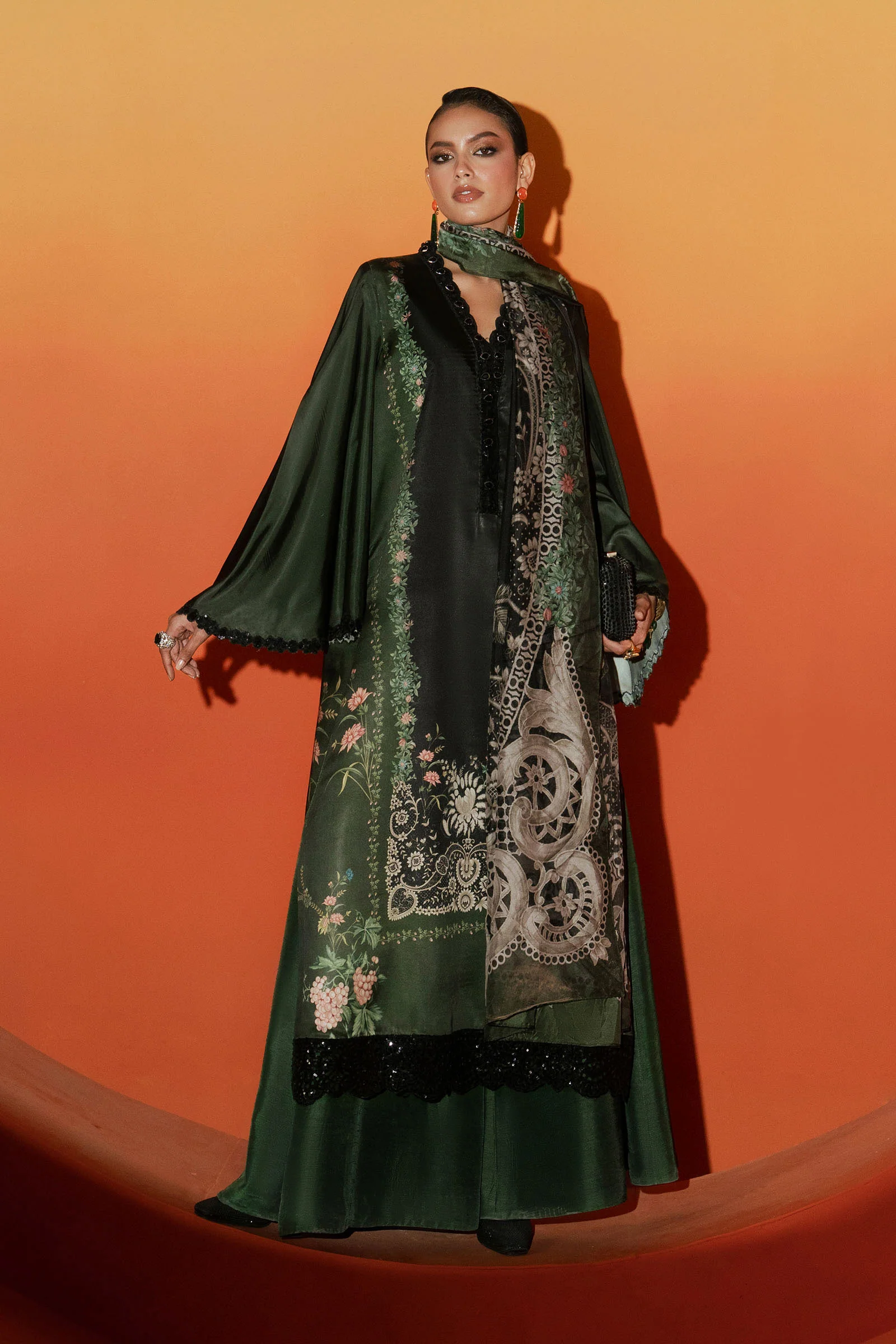 3 Piece Embroidered Satin Silk Suit - Image 17