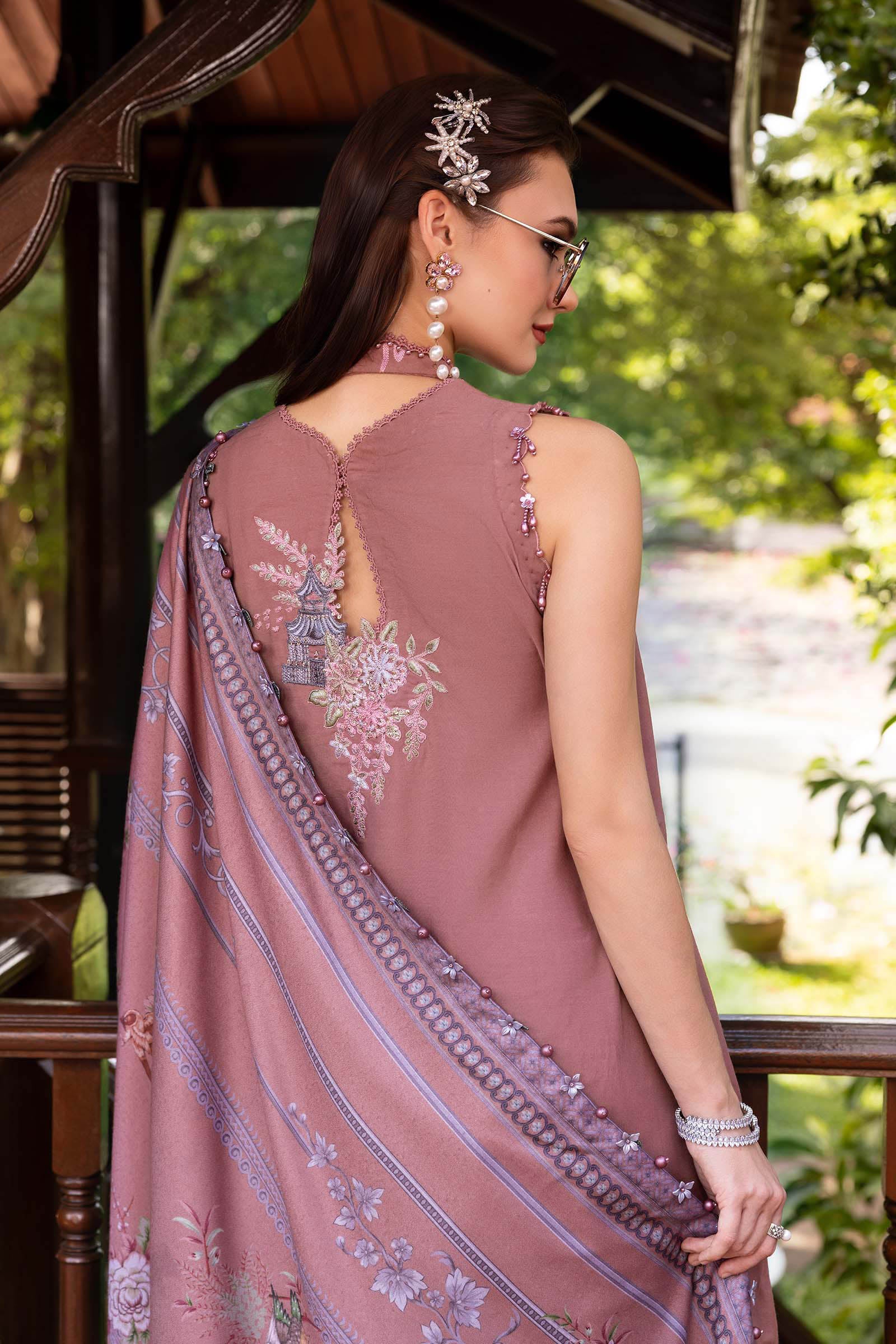 3 Piece Unstitched Embroidered Twill Linen Suit - Image 5