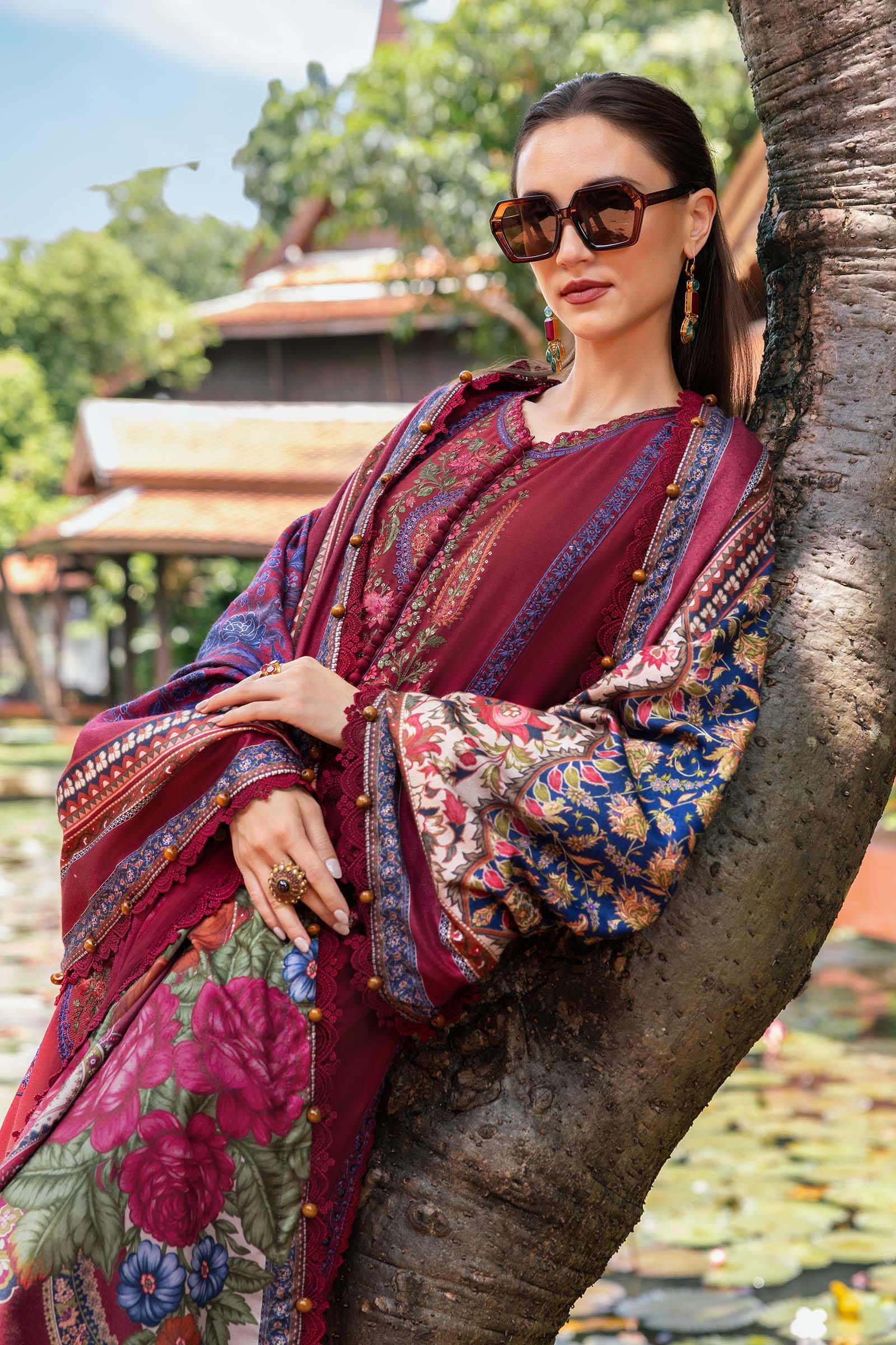3 Piece Unstitched Embroidered Twill Linen Suit - Image 2