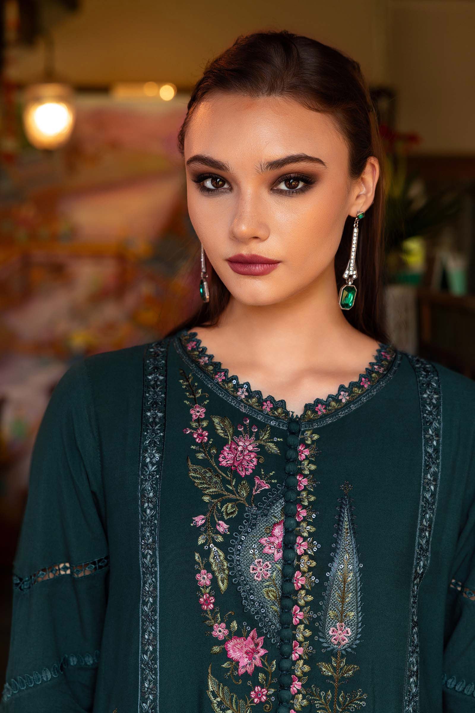 3 Piece Unstitched Embroidered Twill Linen Suit - Image 2